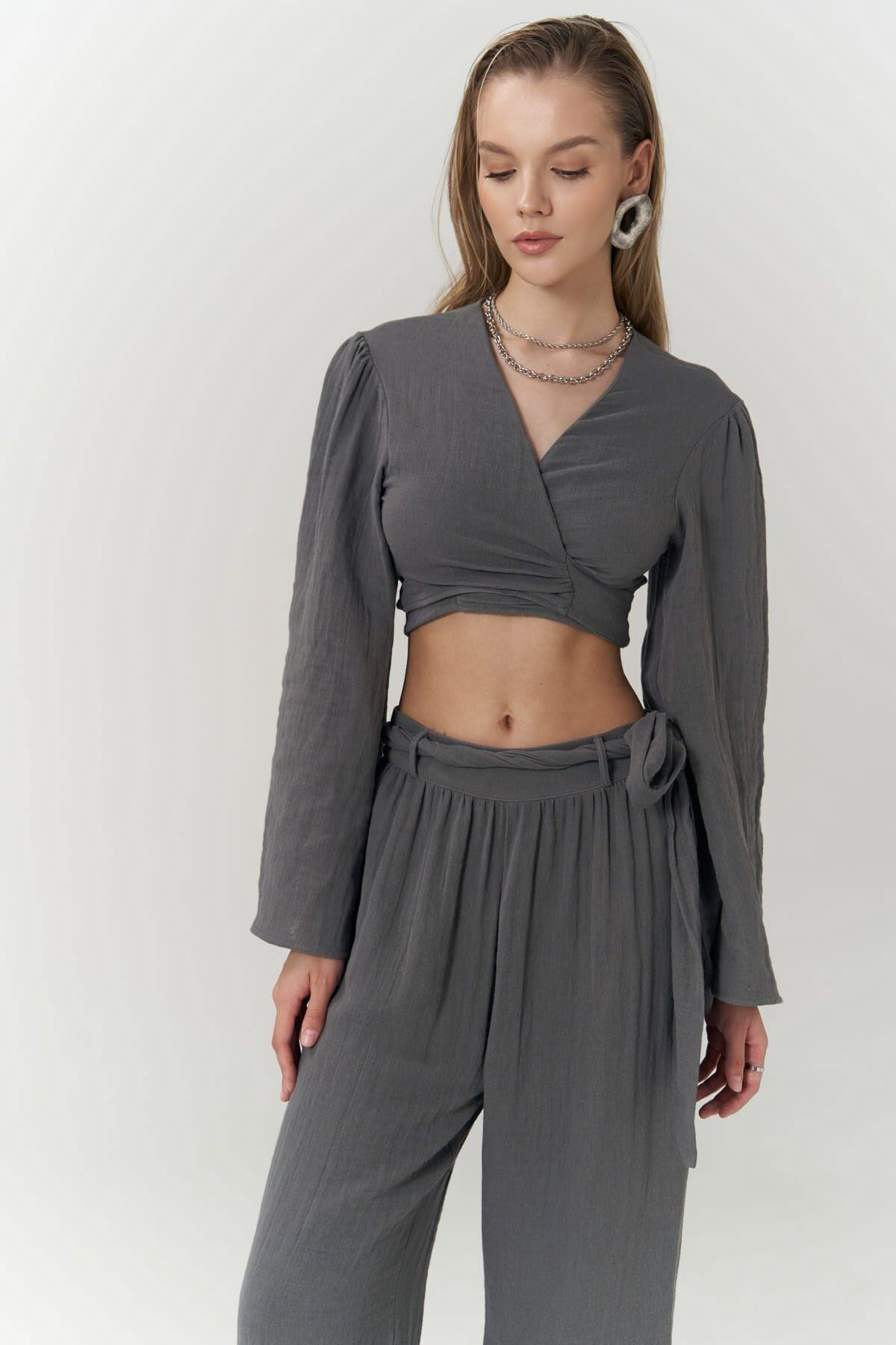 Atina Anthracite Muslin Set