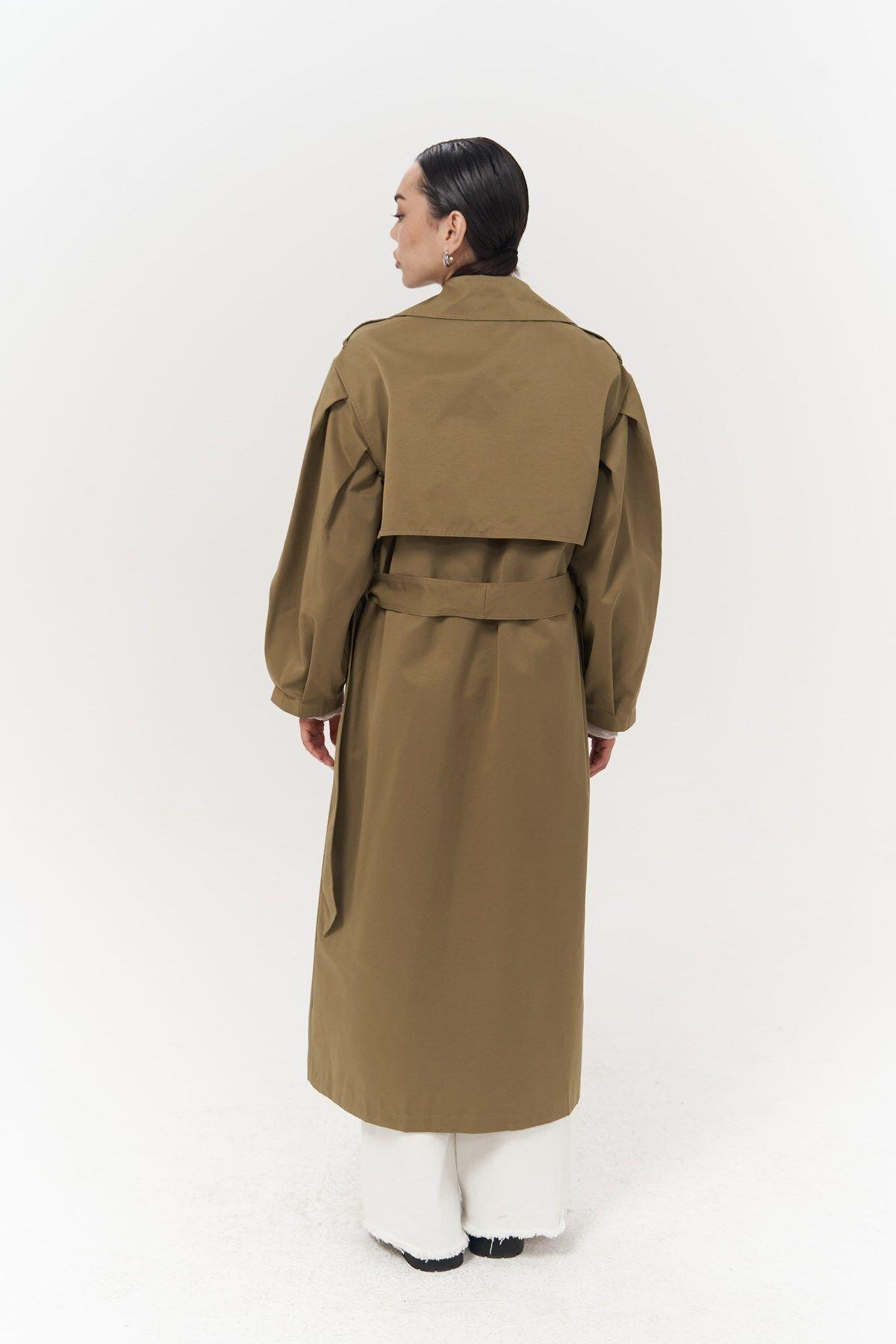 Aubree Khaki Oversize Trench Coat