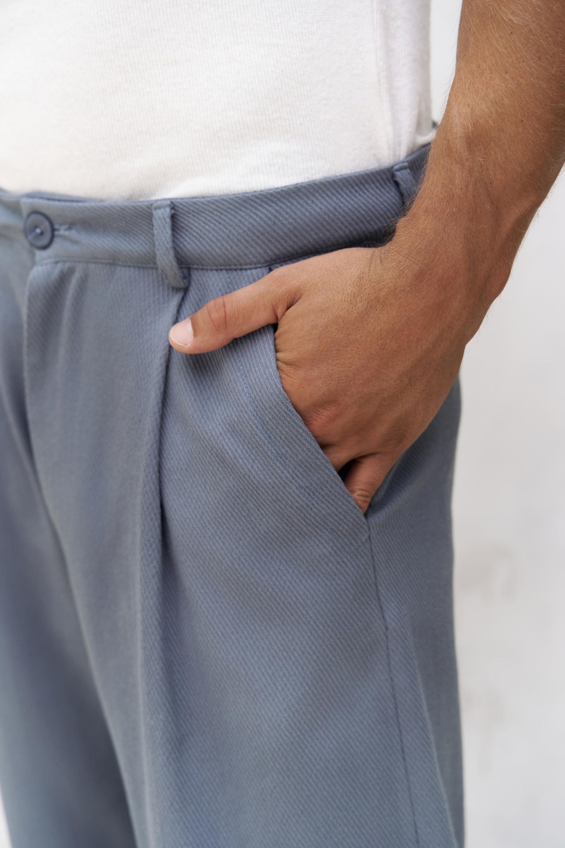 Ayyubay İndigo Pileli Erkek Pantolon