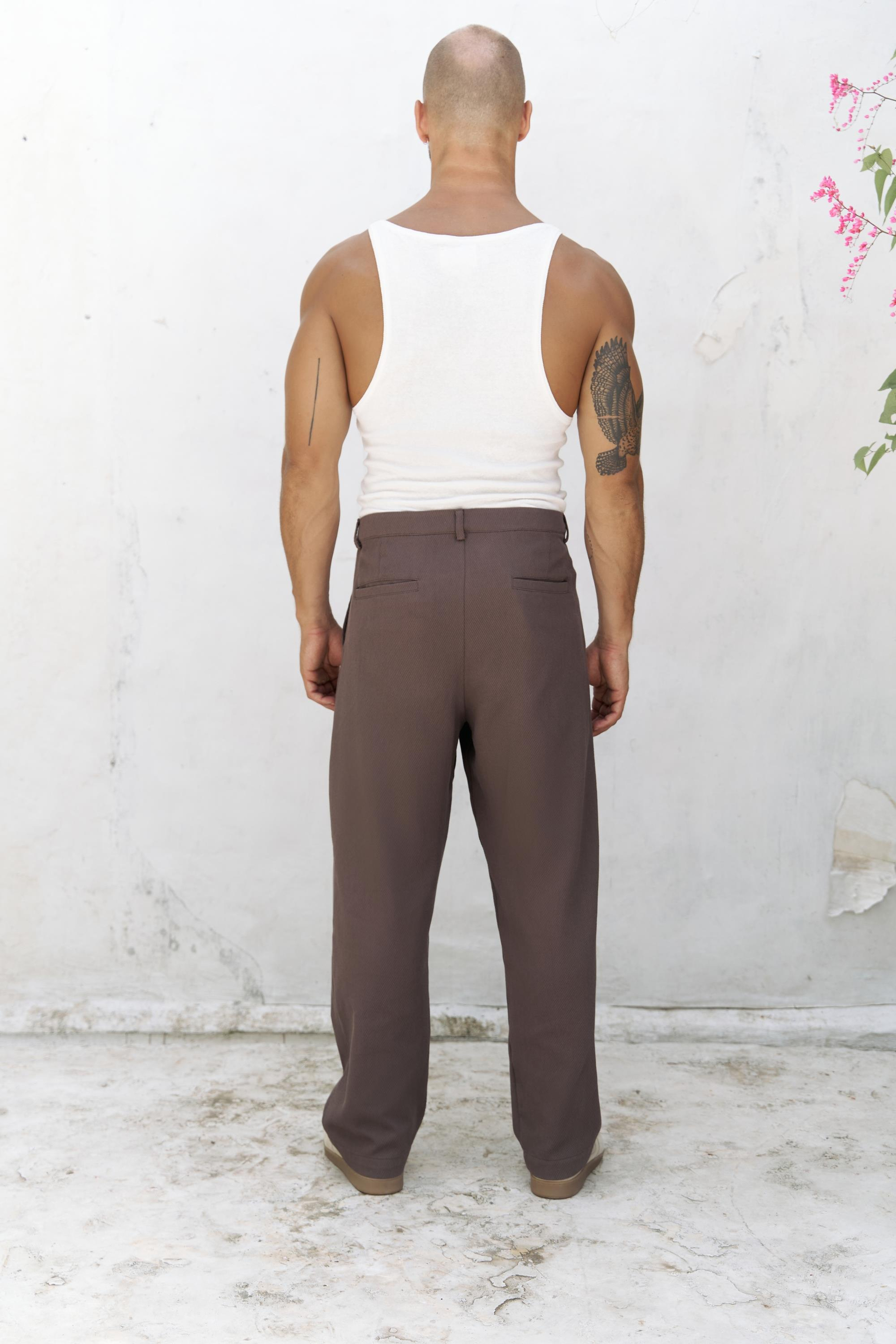 Ayyubay Kahve Pileli Erkek Pantolon