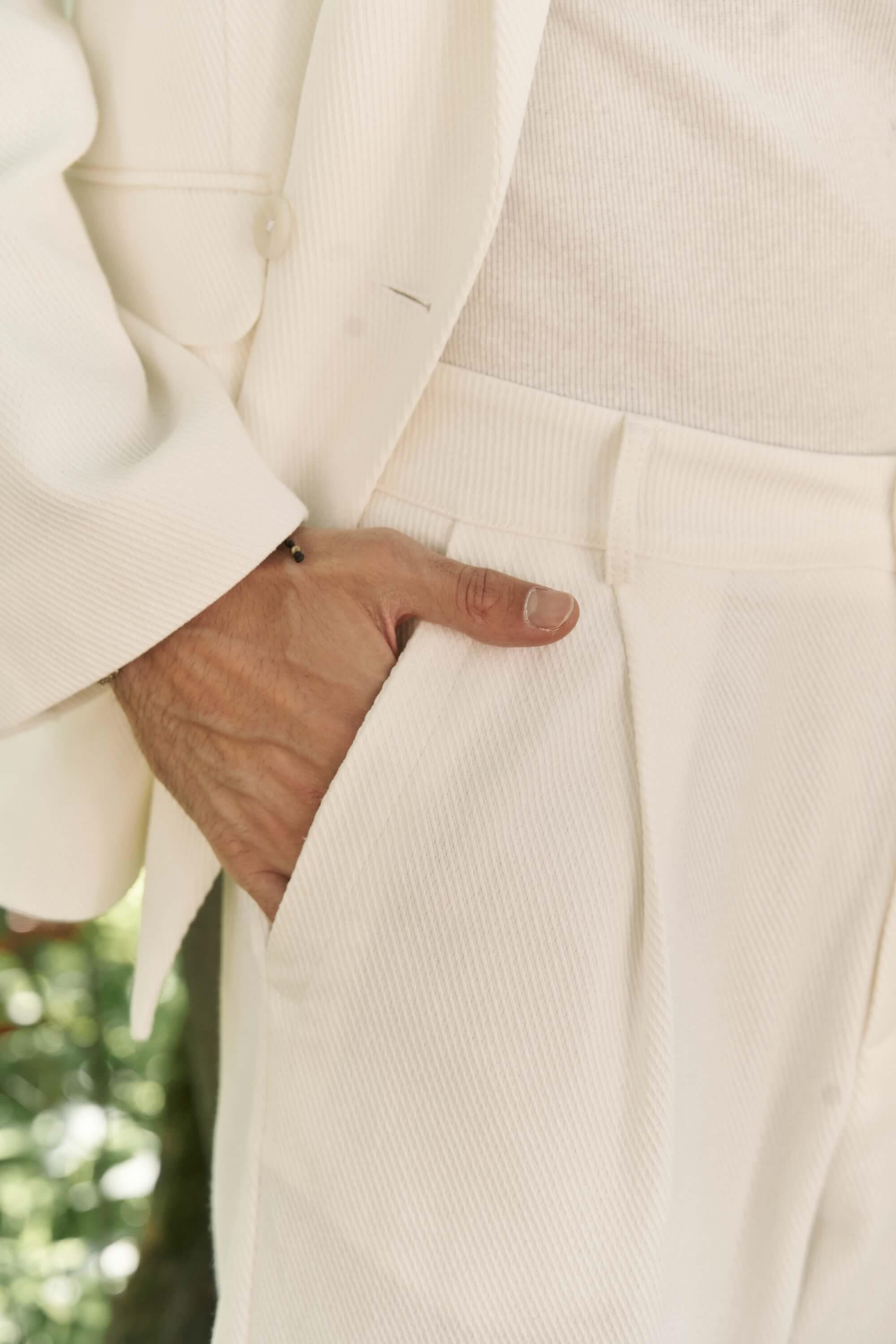 Ayyubay Pileli Ekru Erkek Pantolon