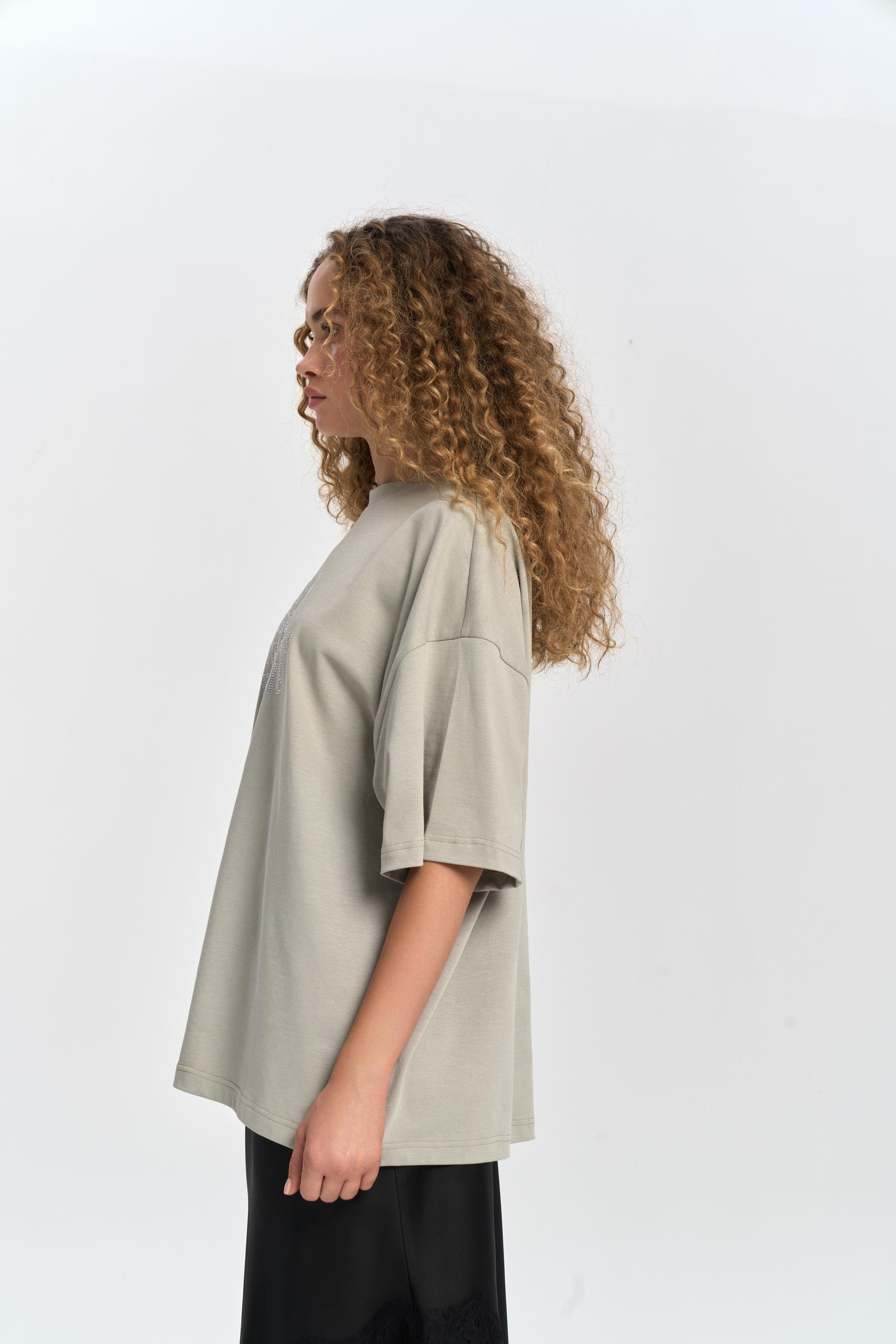 Baddie Oversize Duman T-Shirt