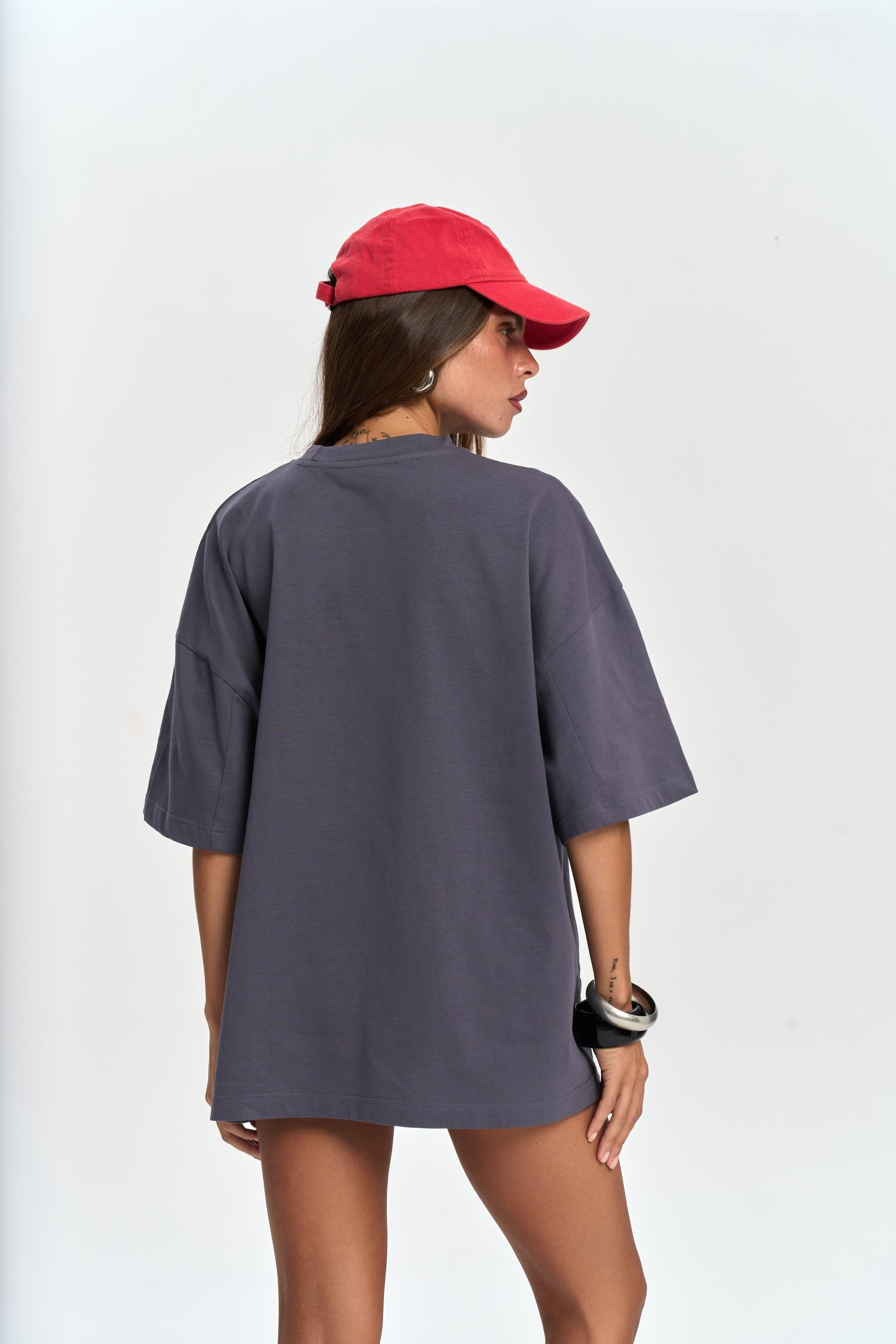 Baddie Oversize Füme T-Shirt 