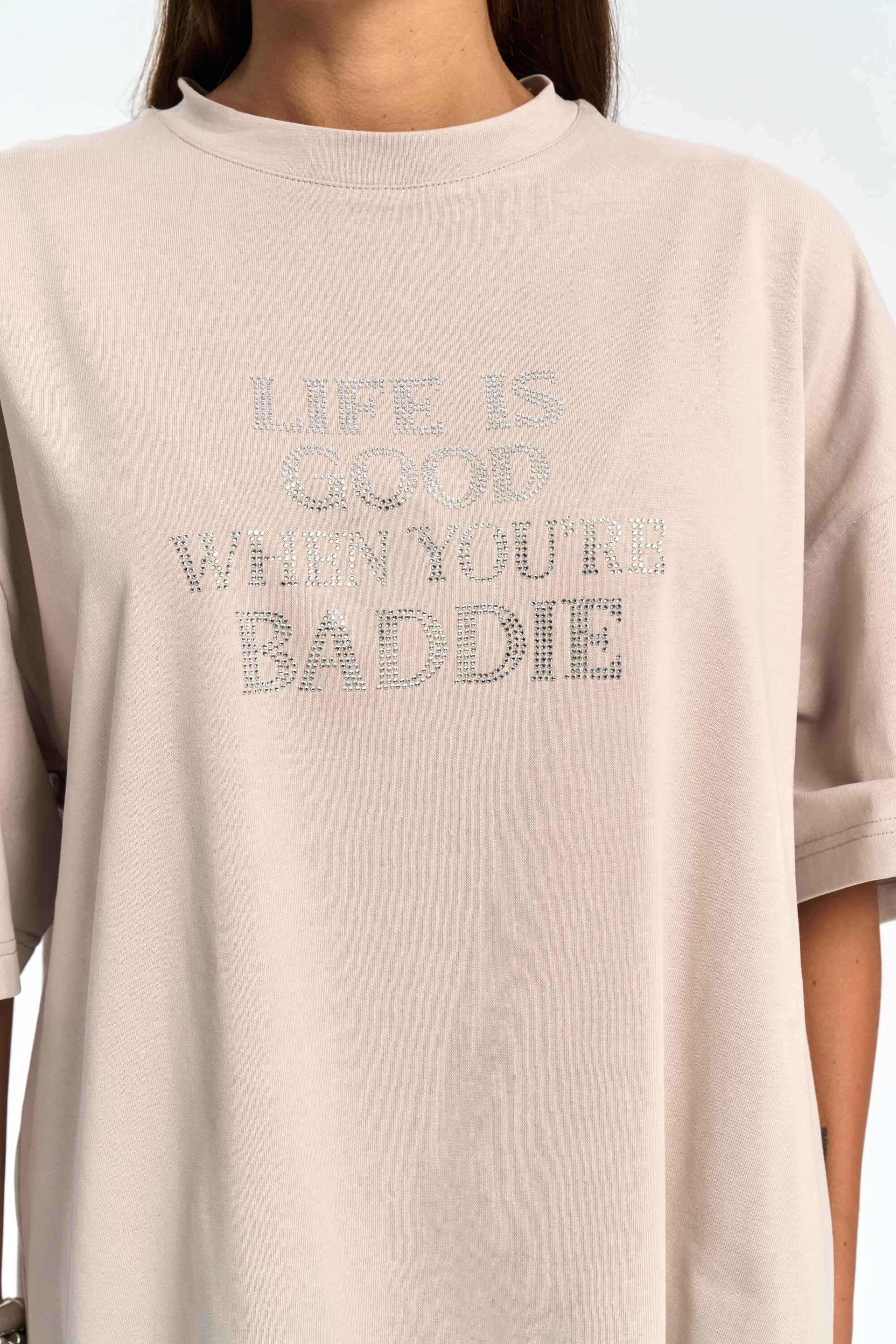 Baddie Oversize Taş T-Shirt