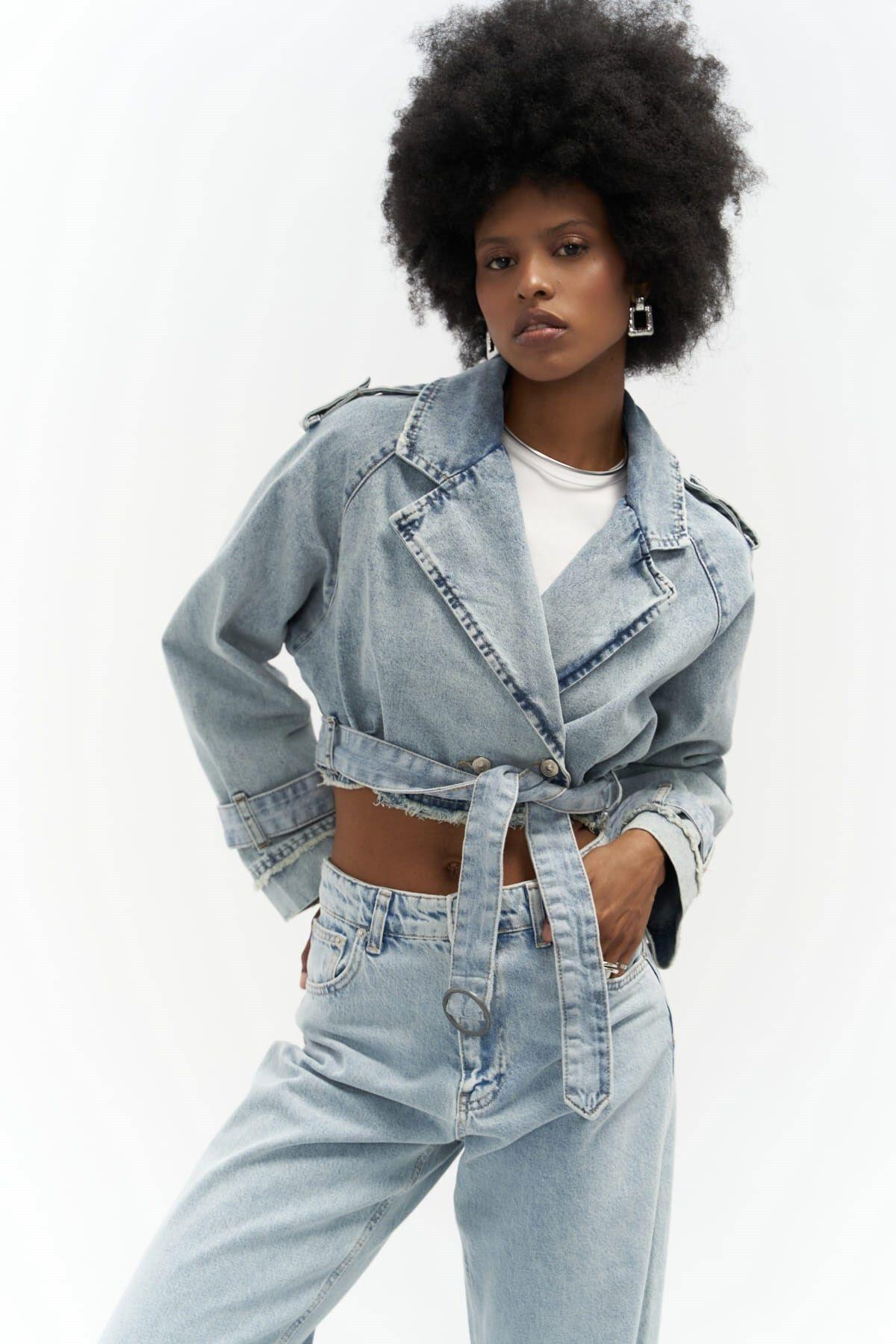 Baggy Biker Blue Denim Jacket