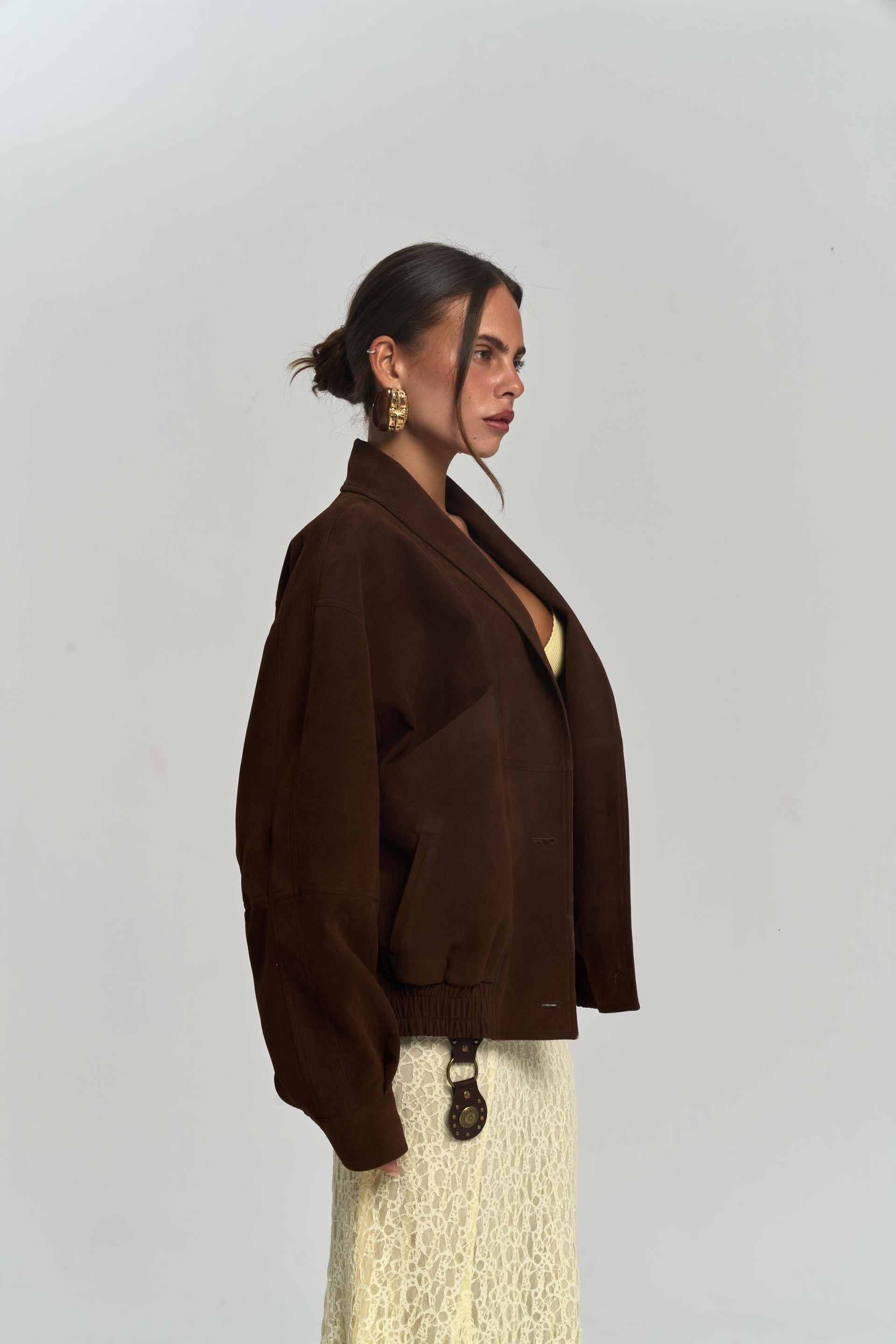 Bandera Kahve Unisex Bomber Ceket