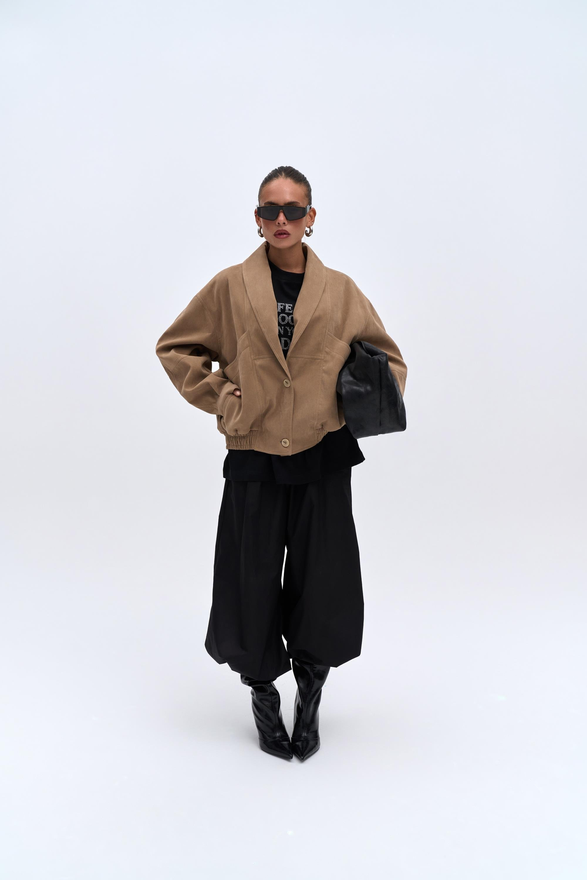 Bandera Koyu Bej Unisex Bomber Ceket