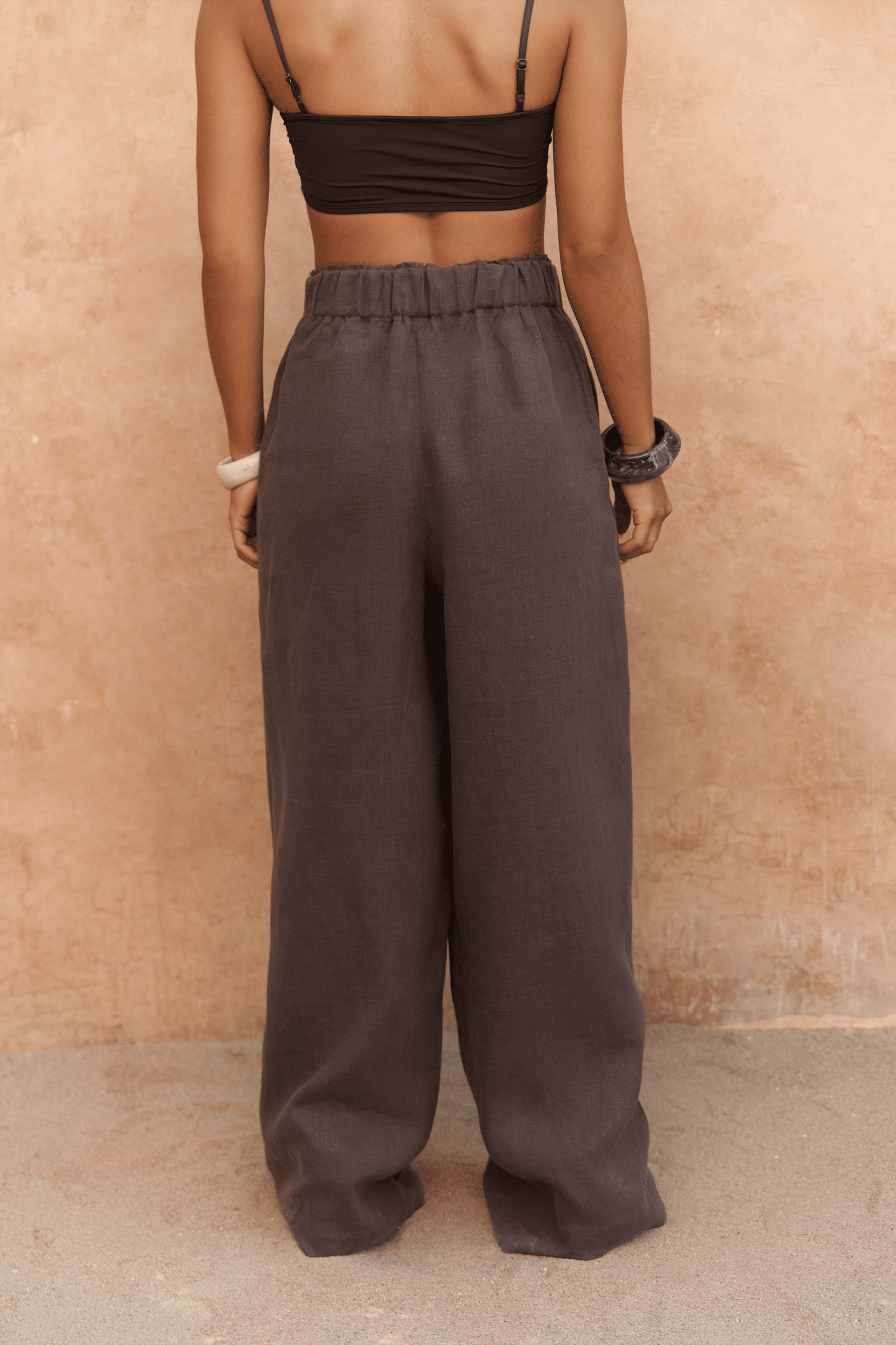 Baron Soft Kahve Keten Gömlek Pantolon Takım