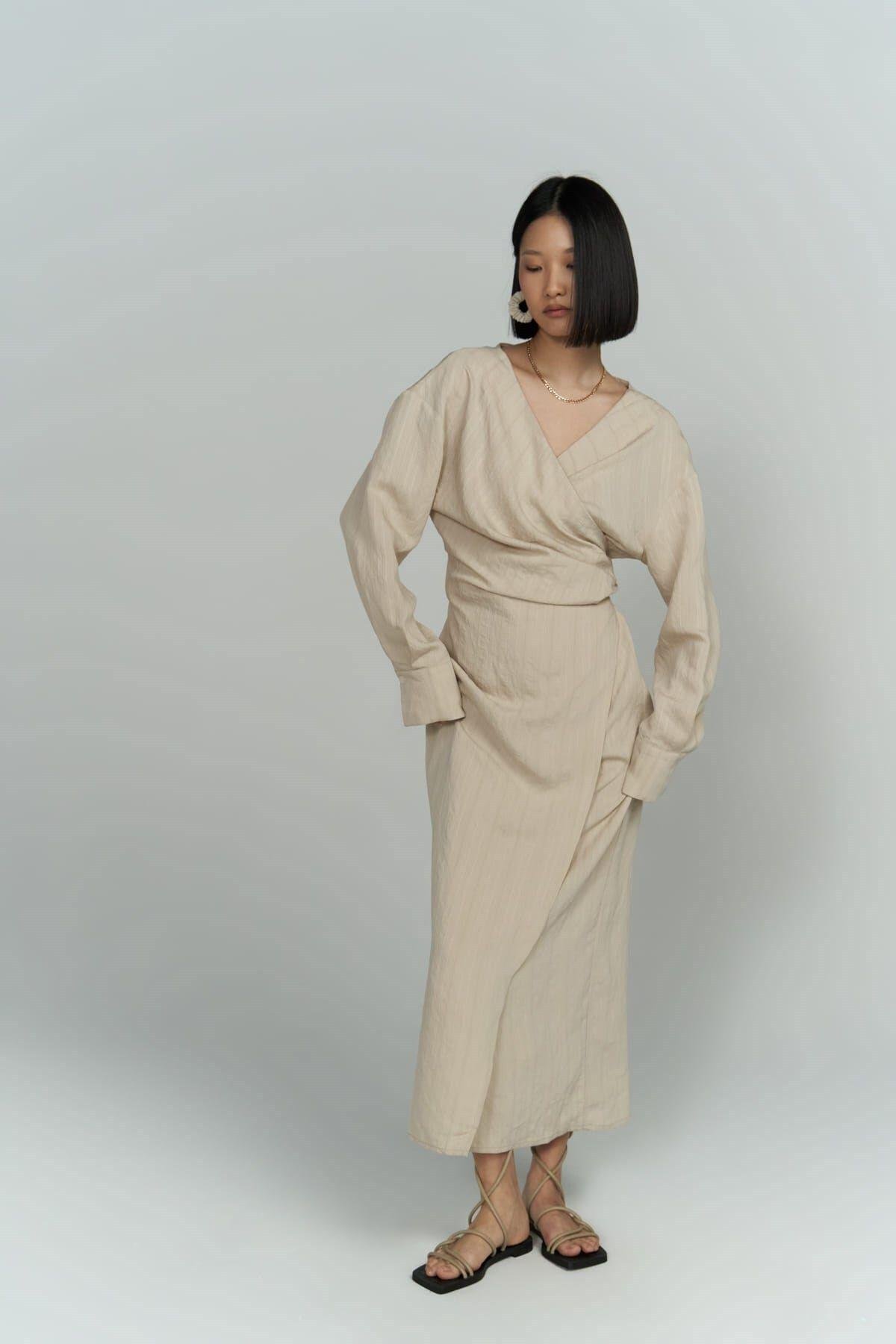 Bella Midi Boy Bej Elbise