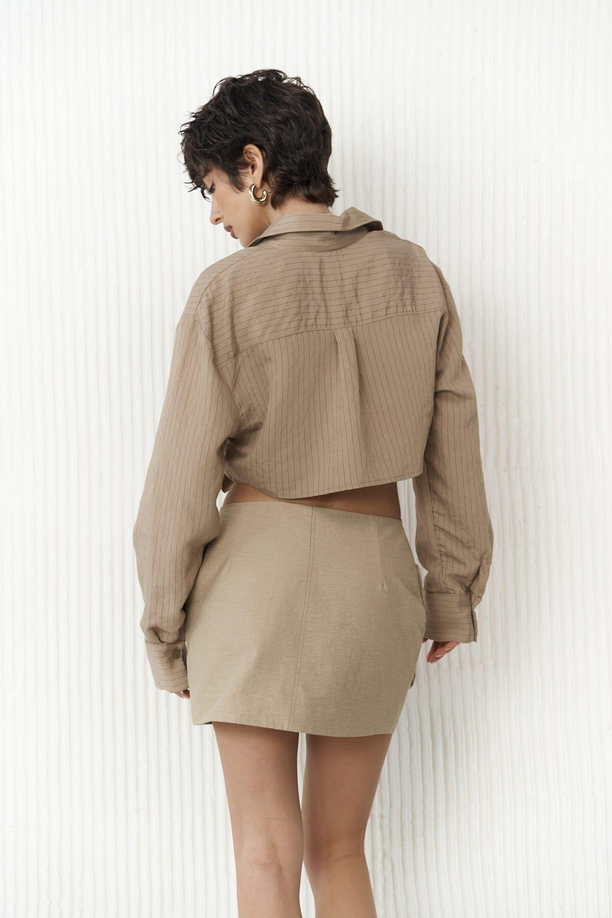 Berry Brown Mini Skirt 