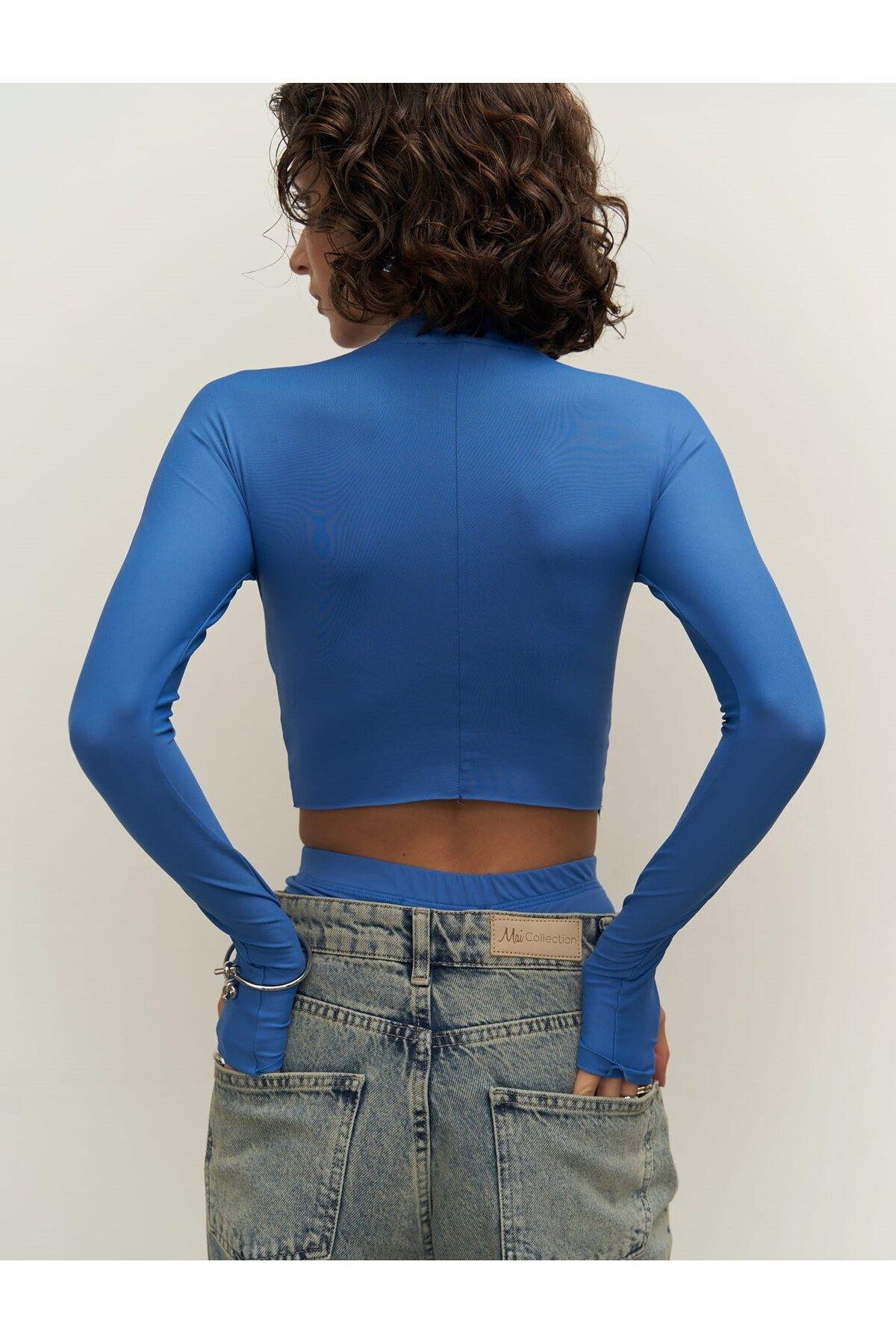Mai Collection Biance Blue Crop
