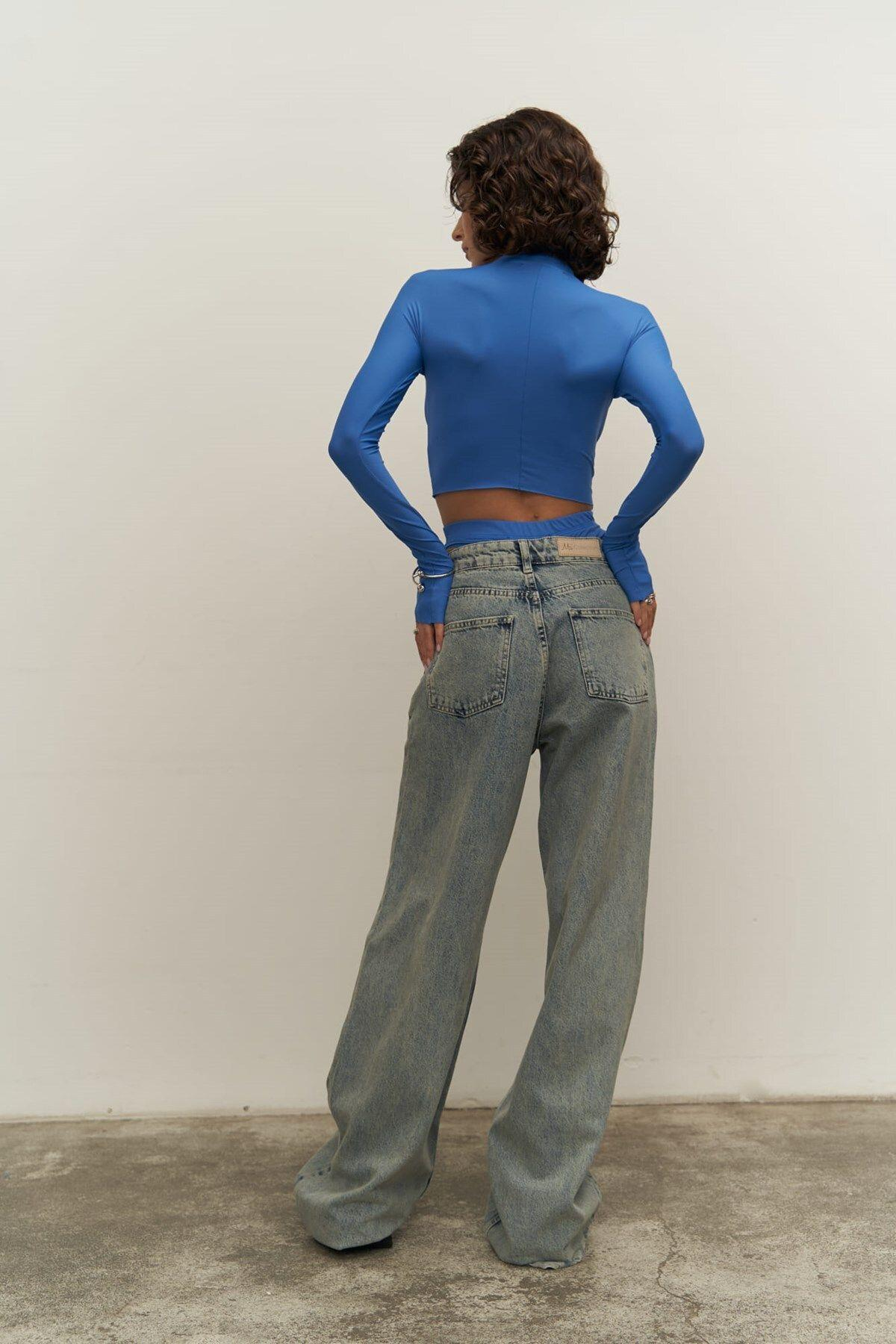 Mai Collection Biance Blue Crop