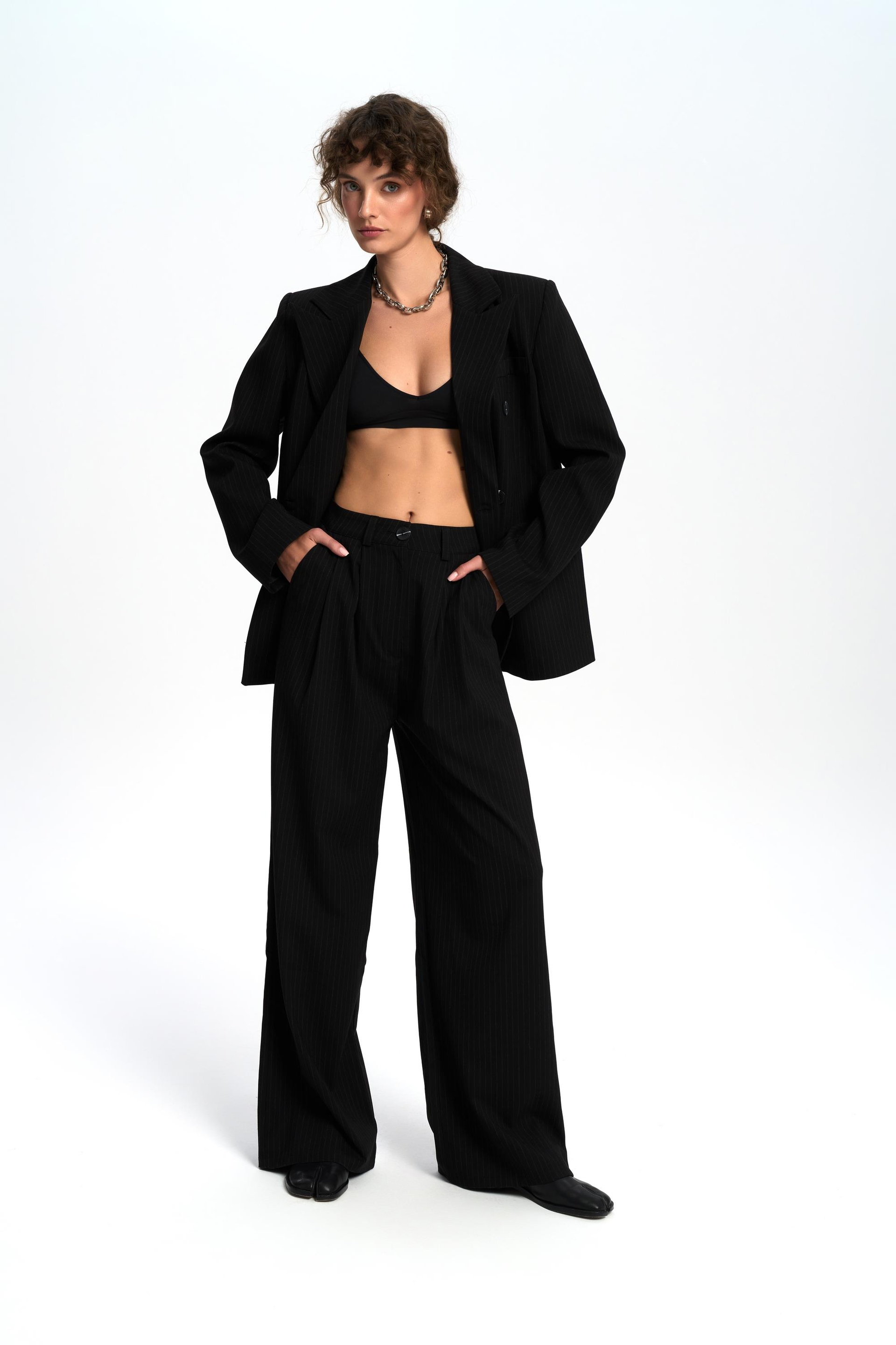 Bianda Striped Black Blazer