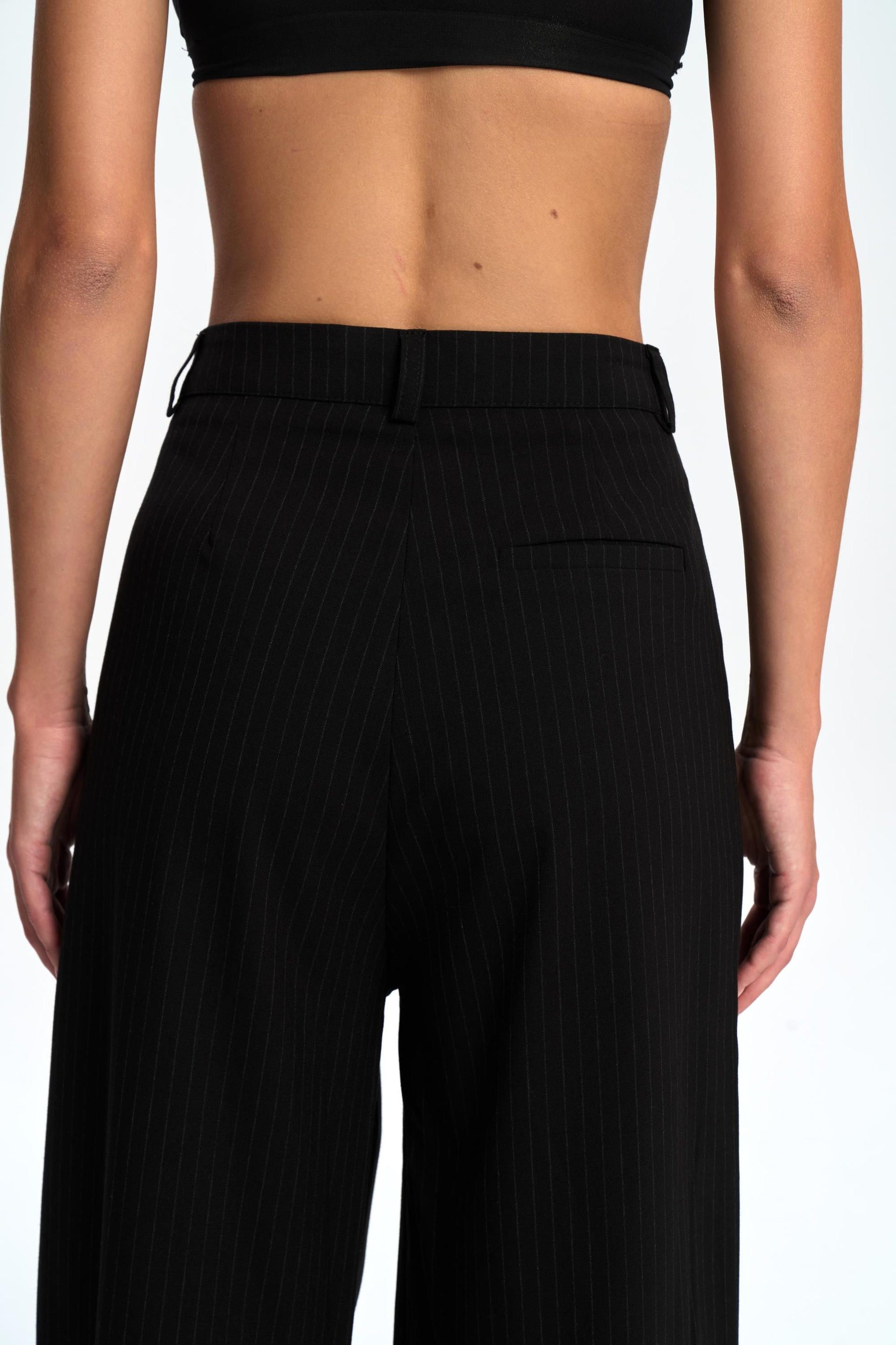 Bianda Striped Black Pants
