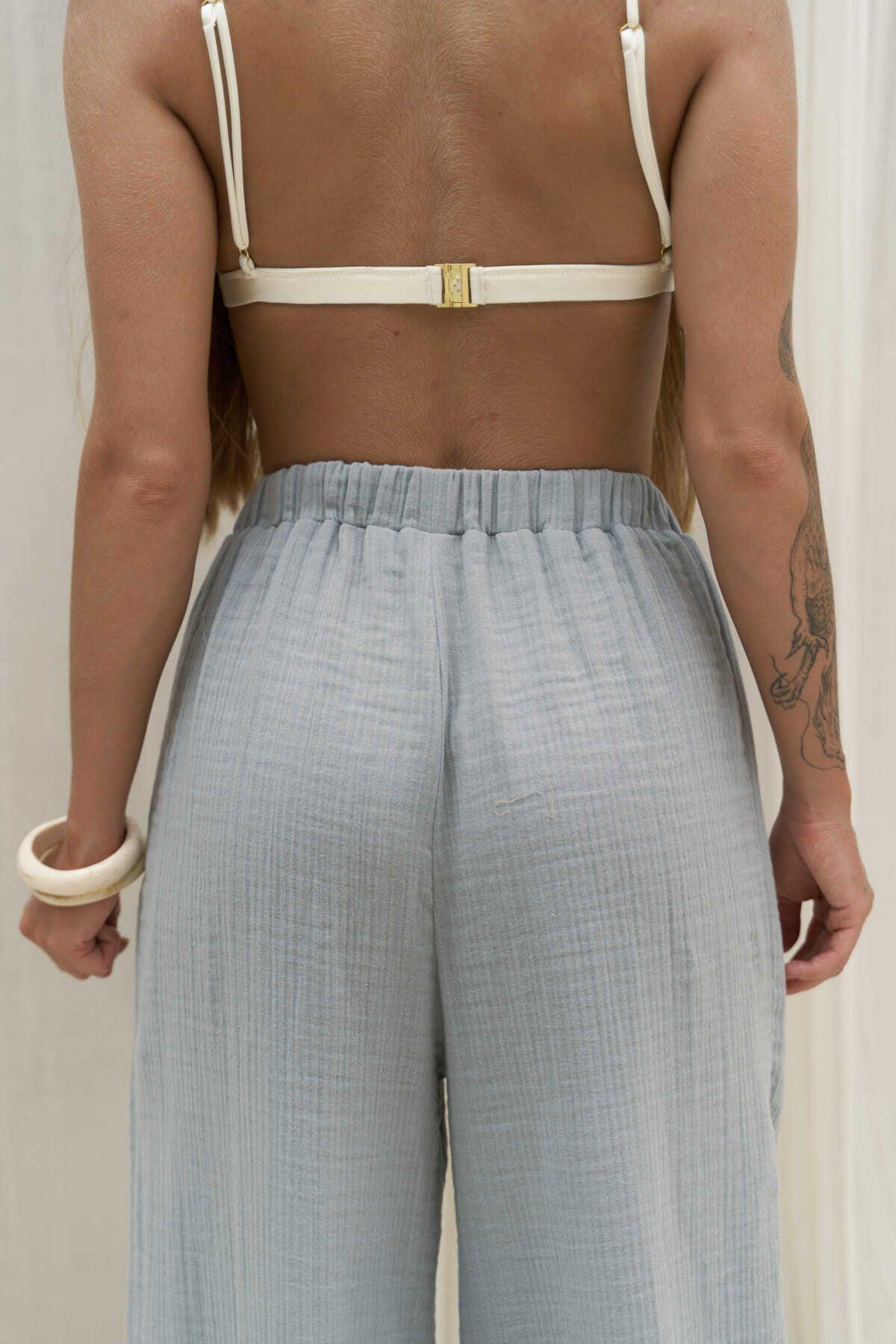 Bima Gray Trousers with Slit Detail 