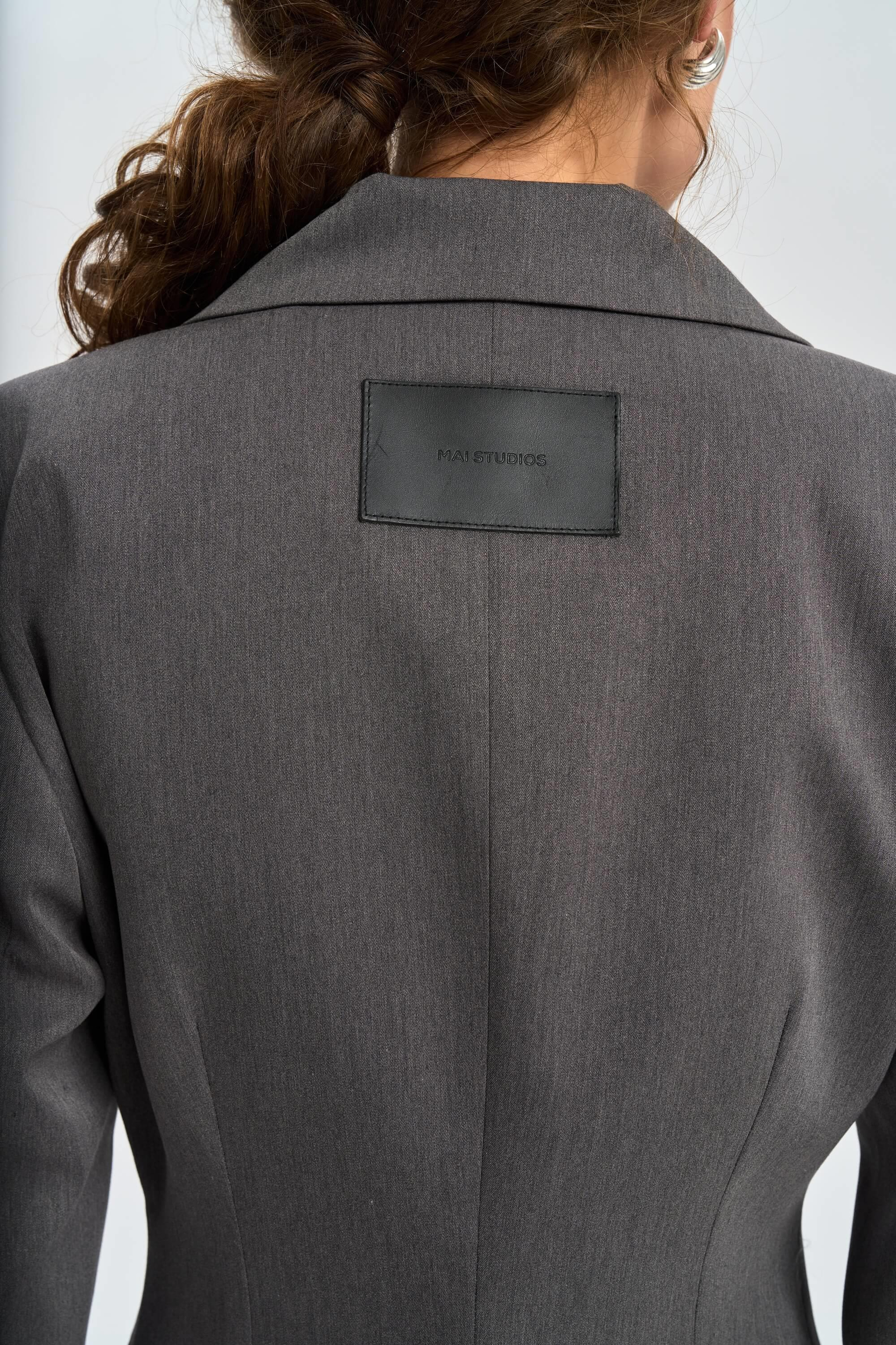 Briella Waist-Fitted Charcoal Blazer