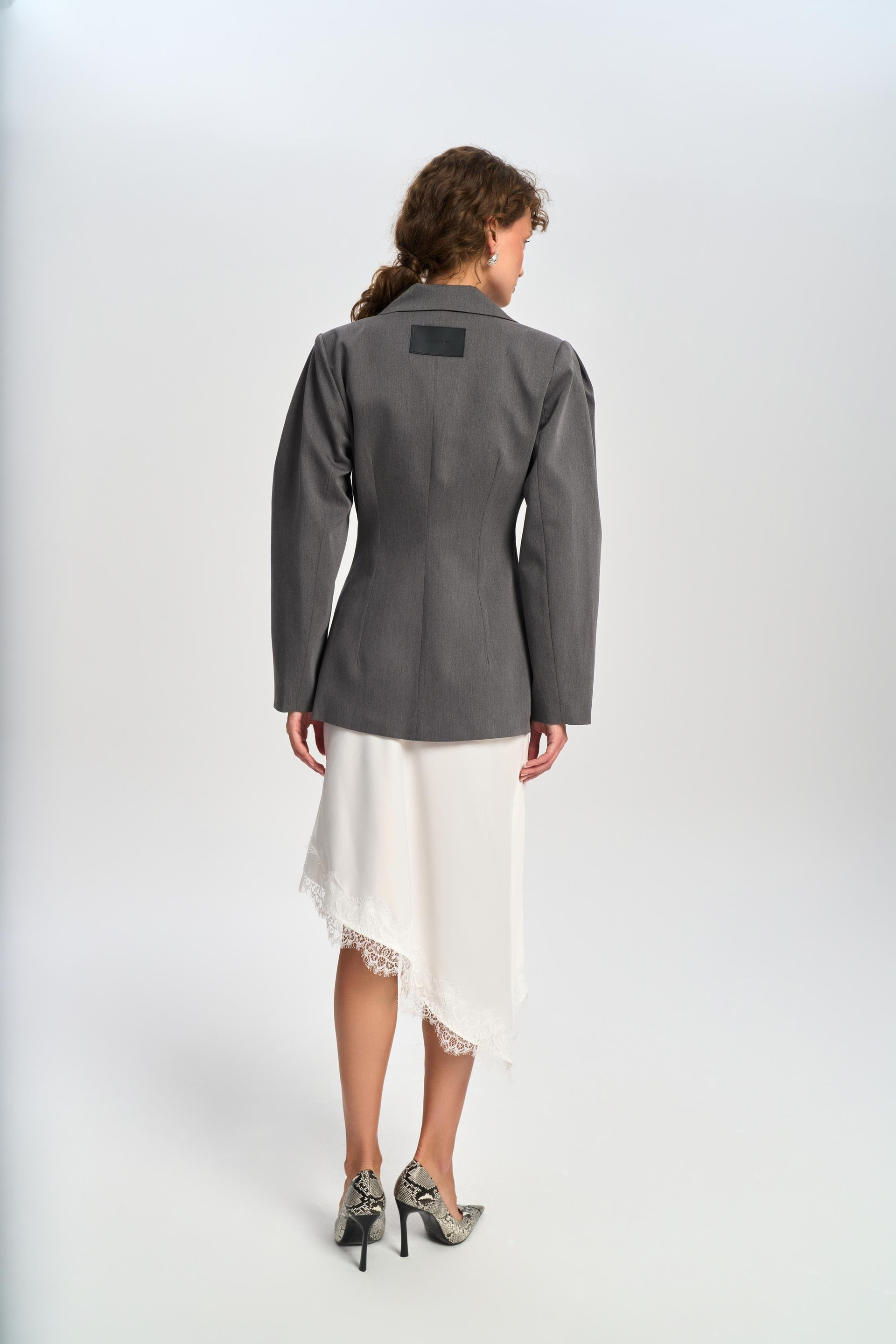 Briella Waist-Fitted Charcoal Blazer