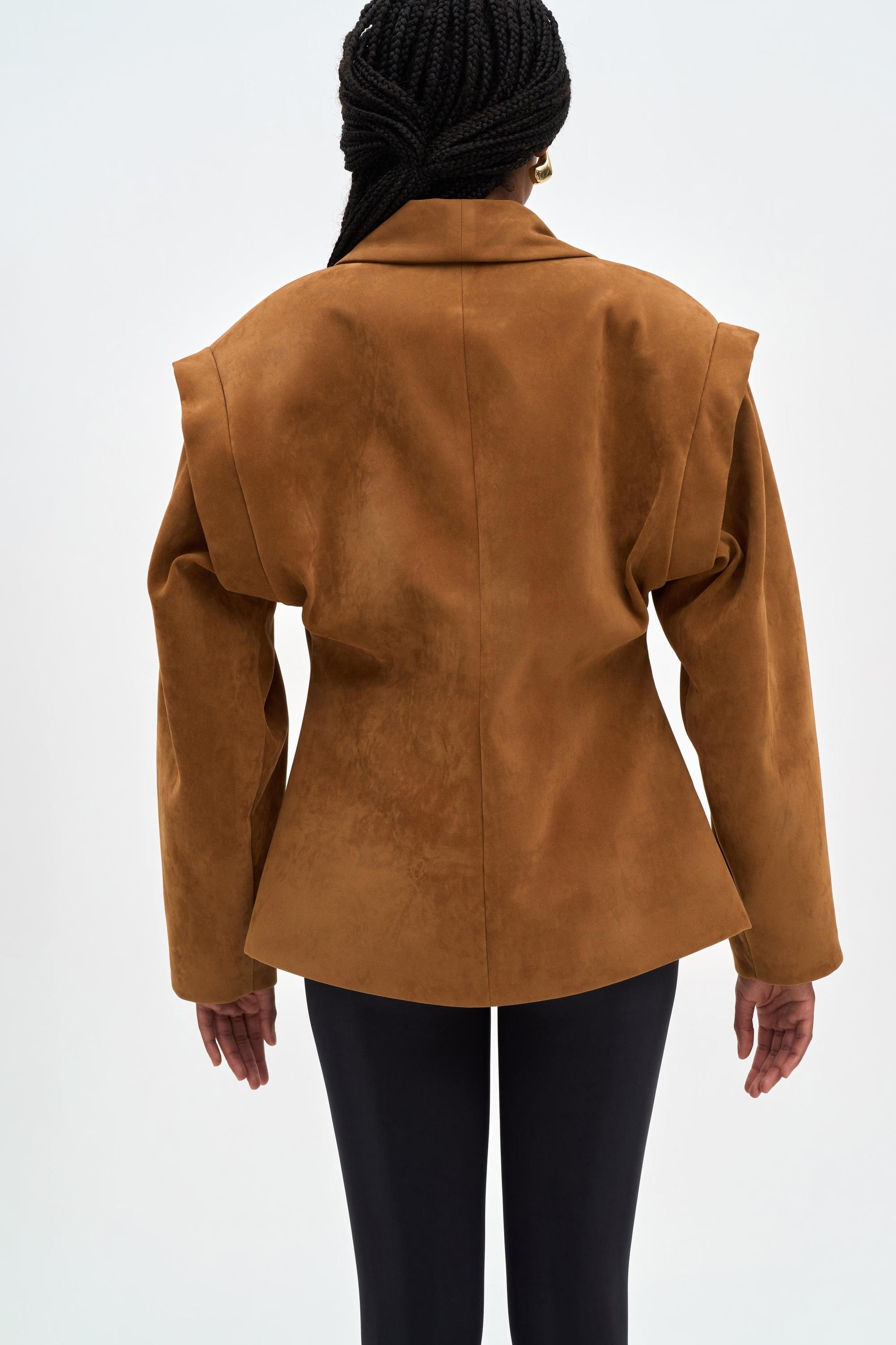 Bronte Omuz Detaylı Camel Blazer
