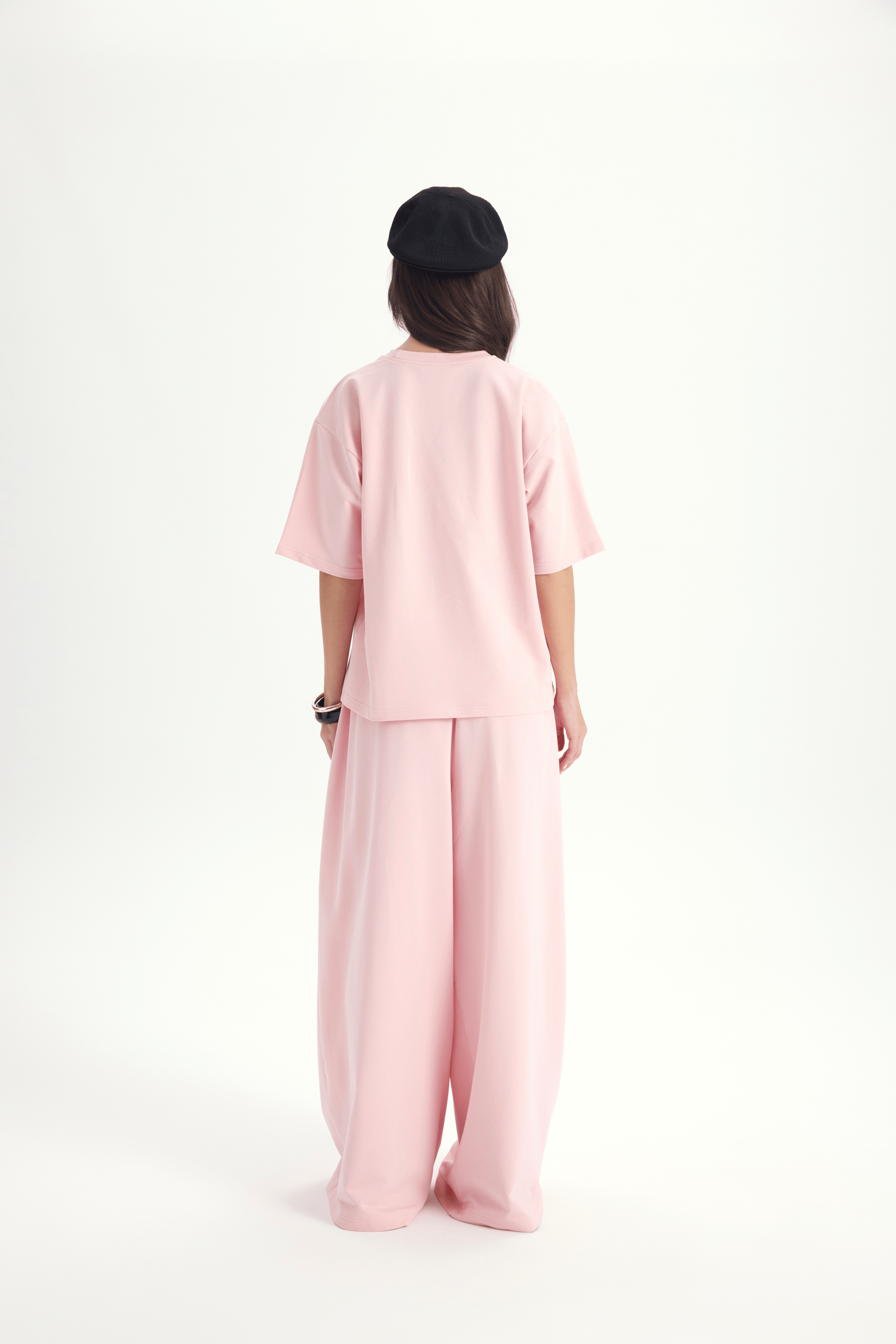 Bruges Oversize Pembe T-Shirt Eşofman Takım