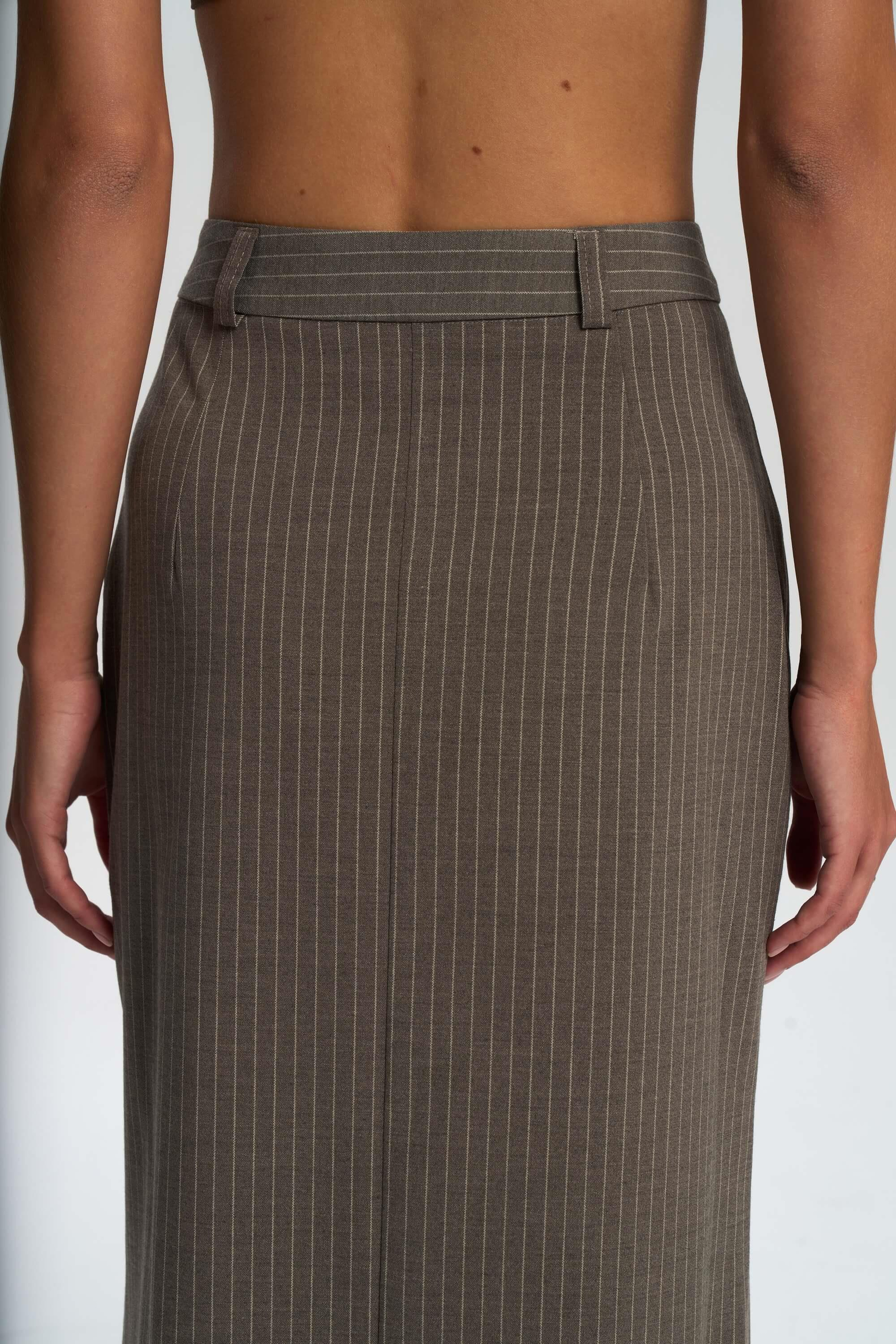 Bruno Çizgili Füme Etek
