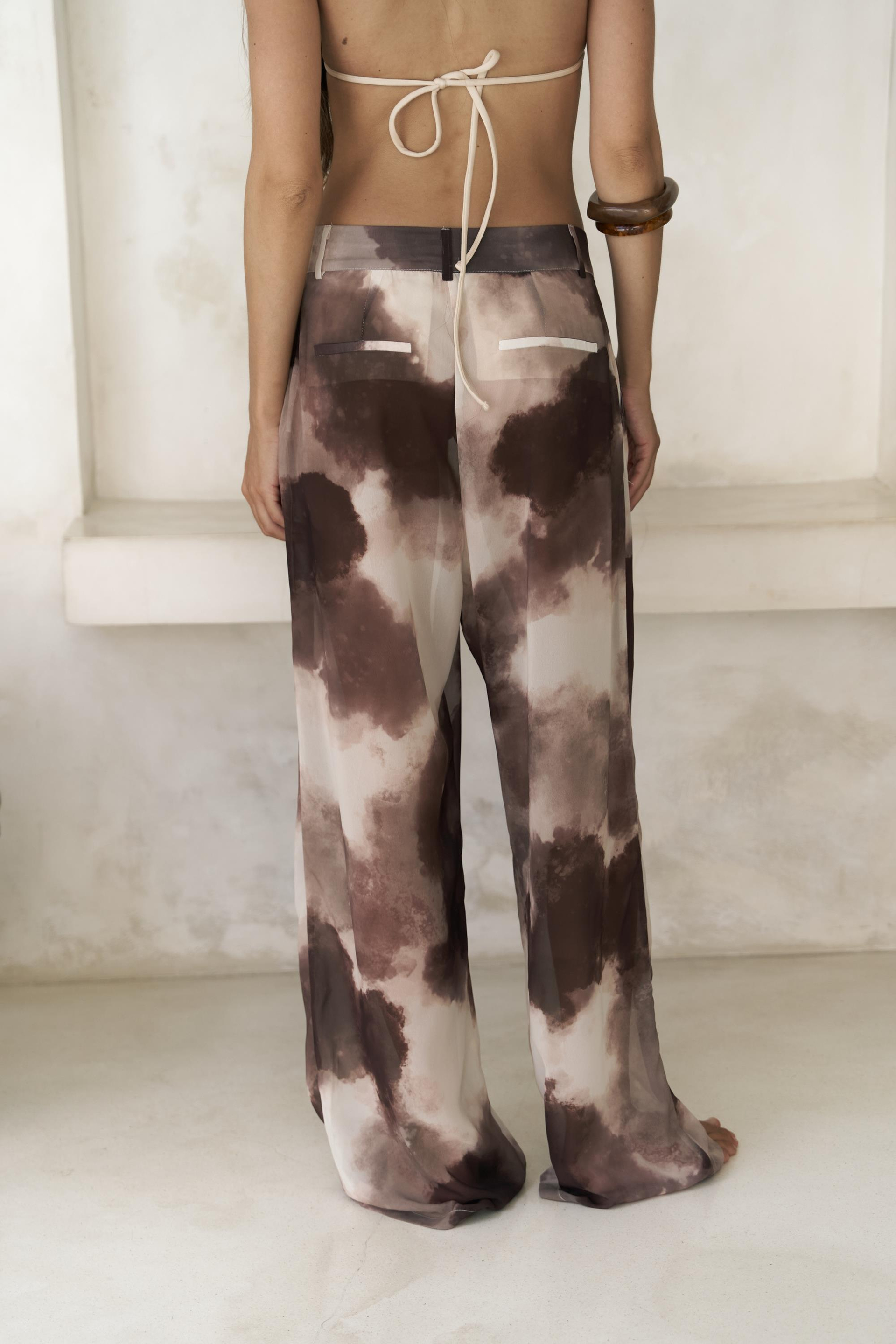 Budiono Transparan Patlı Kahve Pantolon