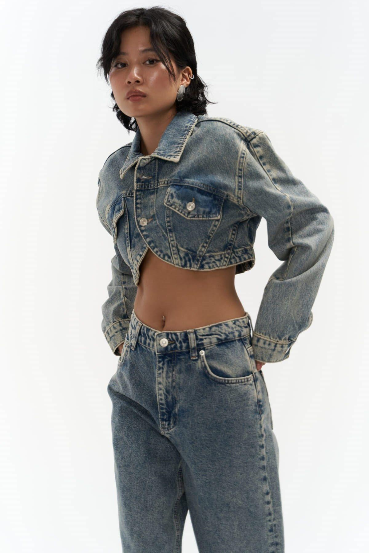Mai Collection Cali Dirty Green Denim Jacket