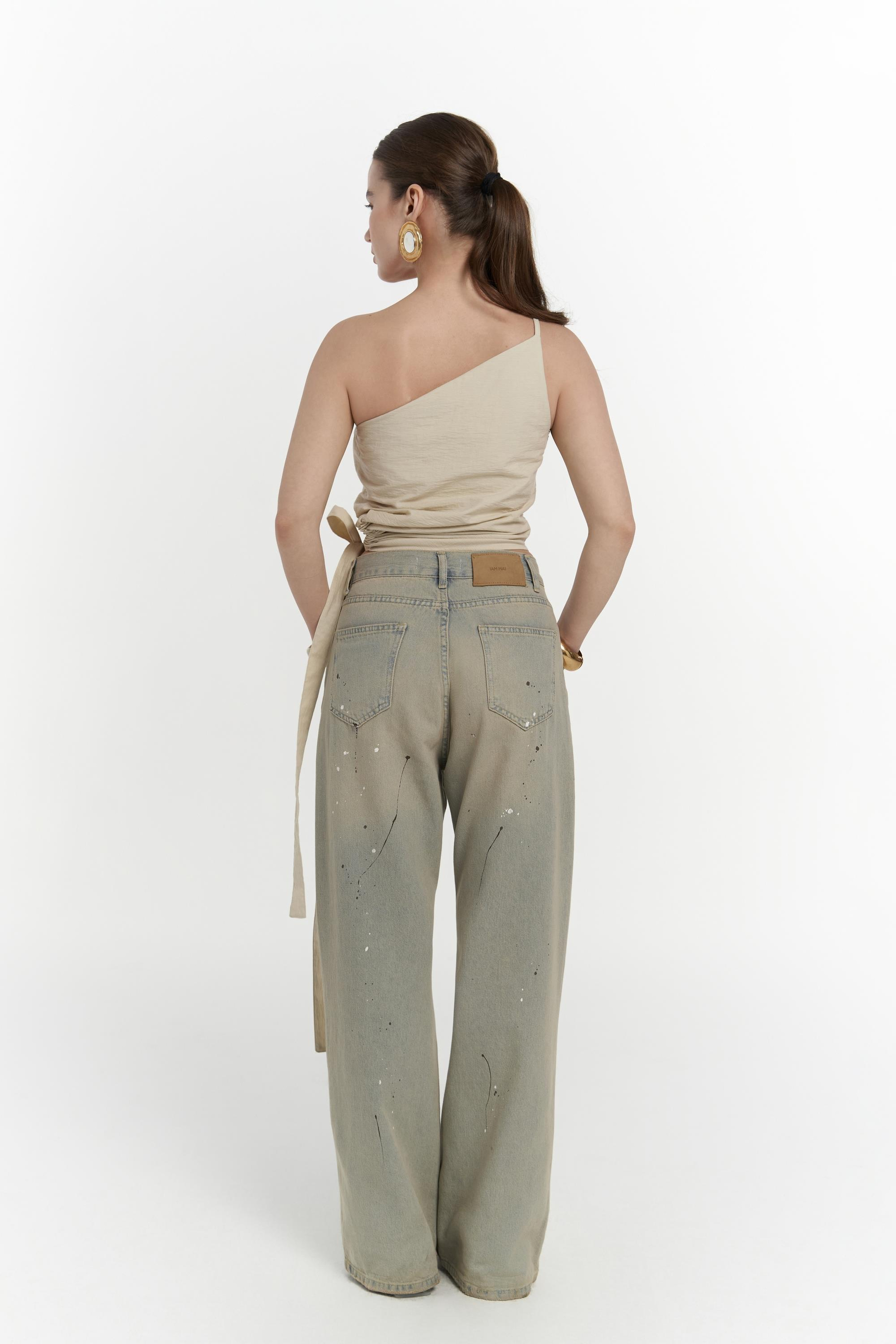 Calista Bağlamalı Bej Crop