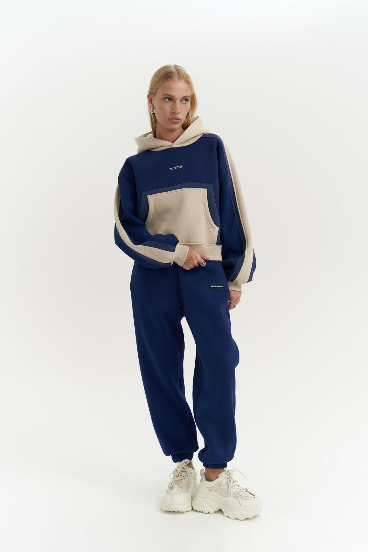 Calix Navy Blue Tracksuit with Contrast Trim