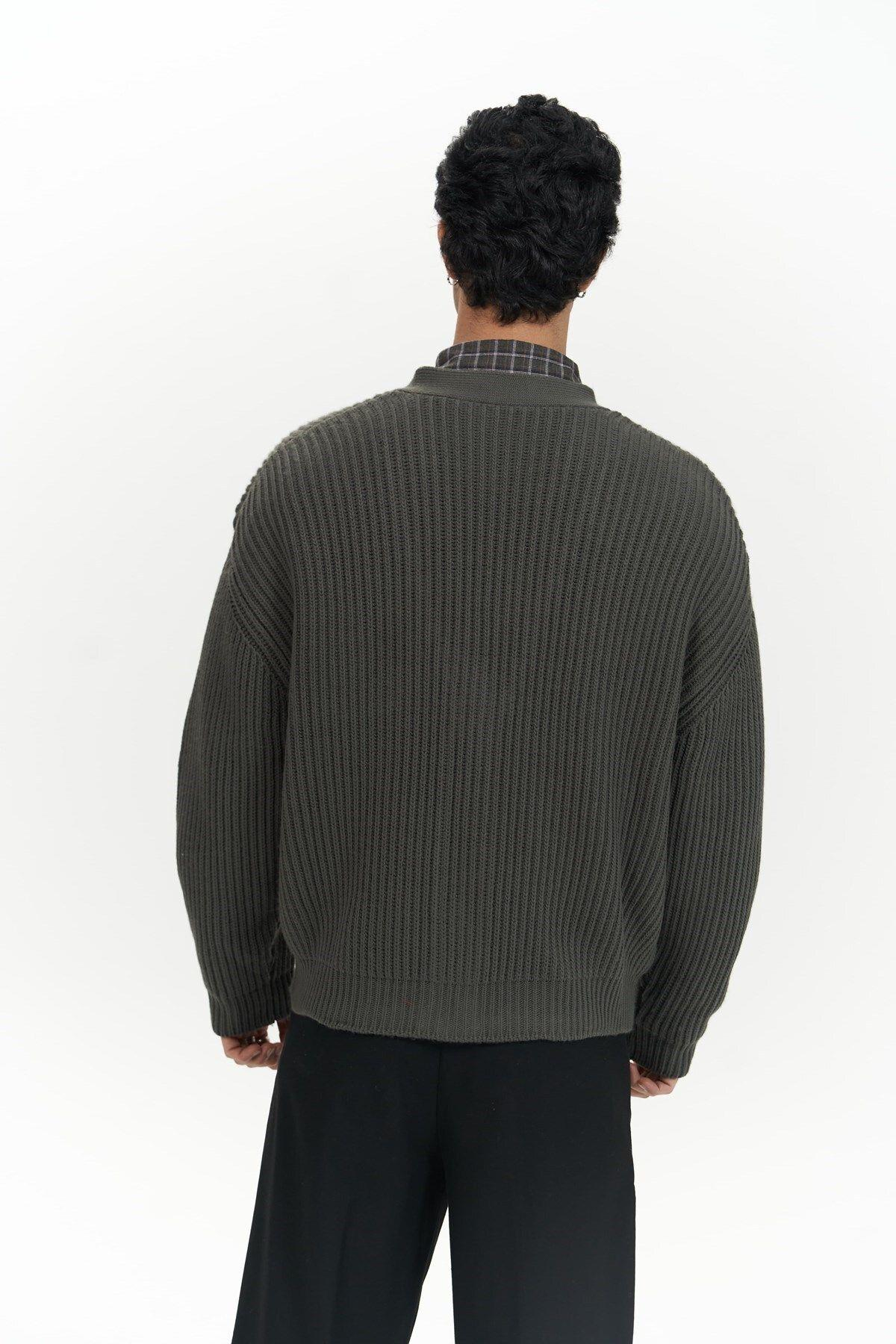 Cassian Men's Anthracite Knit Cardigan