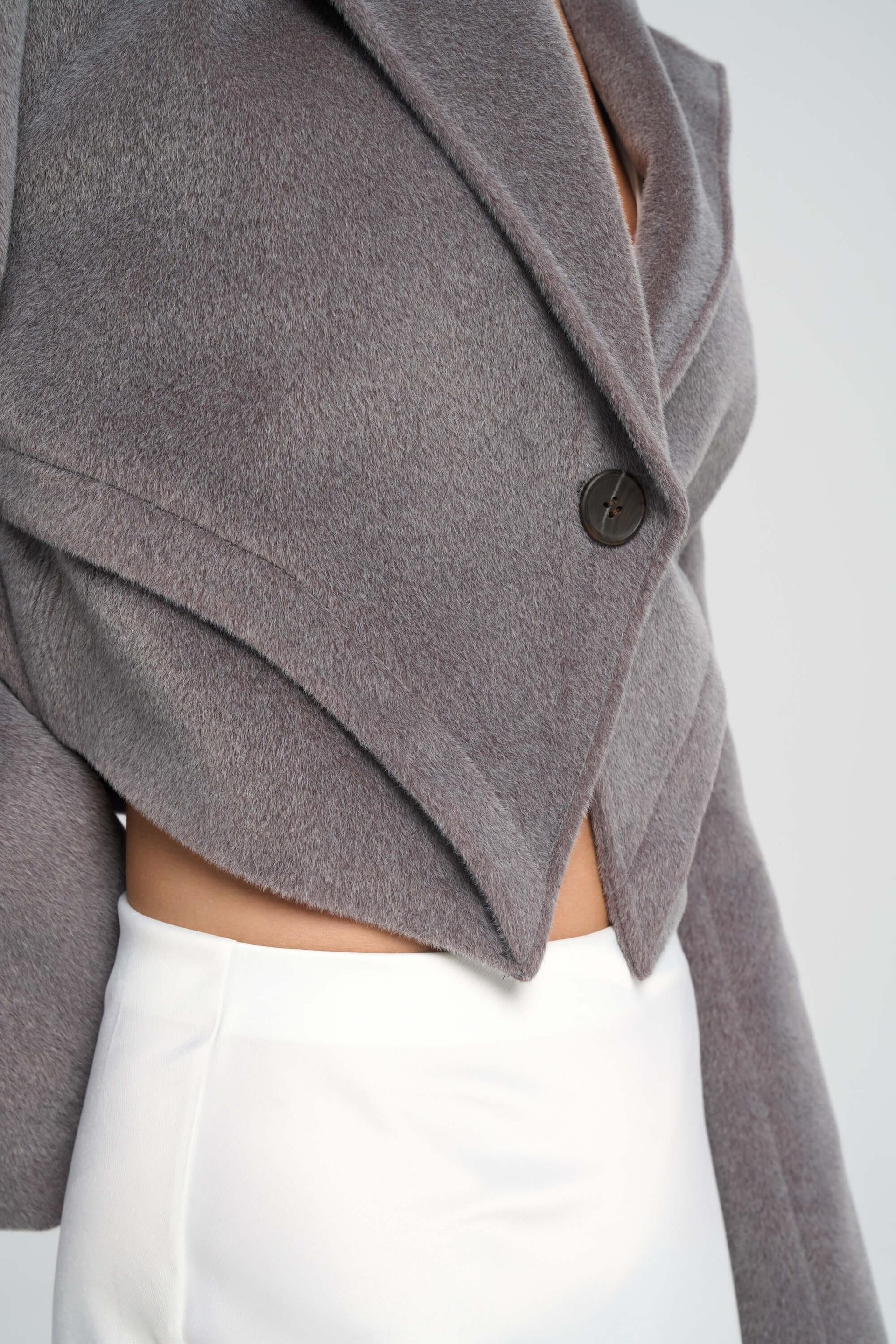 Cecil Slit Detail White Satin Skirt