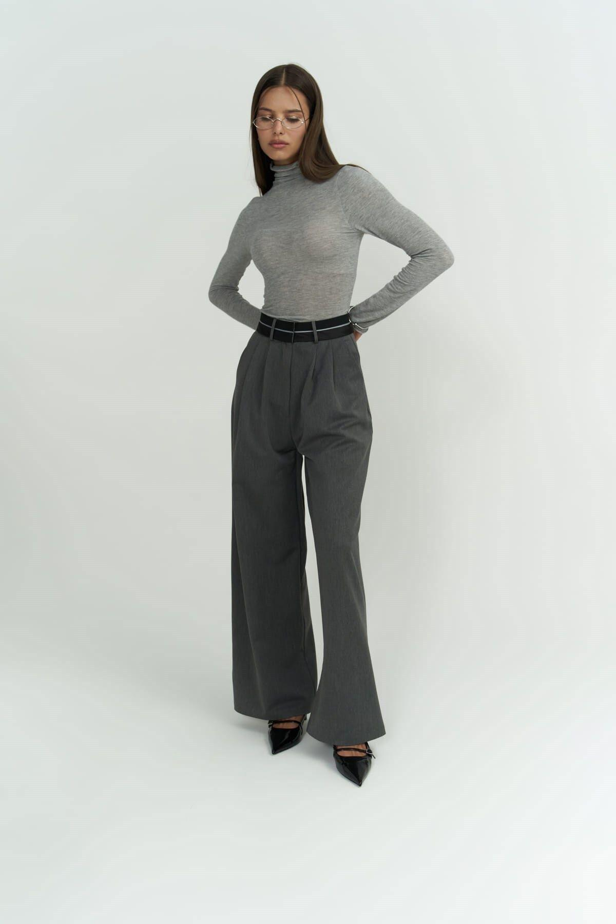 Cedric Ters Kemer Füme Palazzo Pantolon