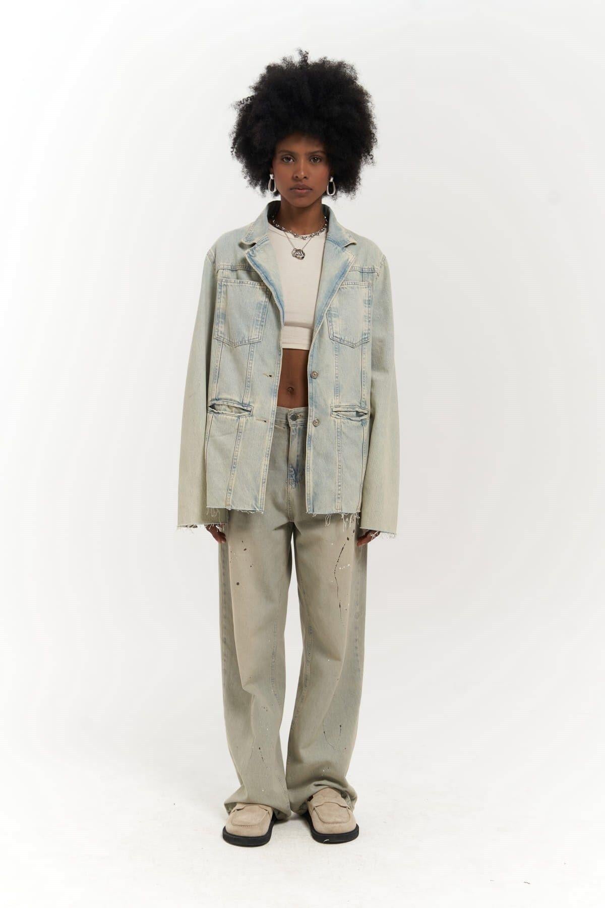 Charleston Kirli Mavi Blazer Jean Ceket
