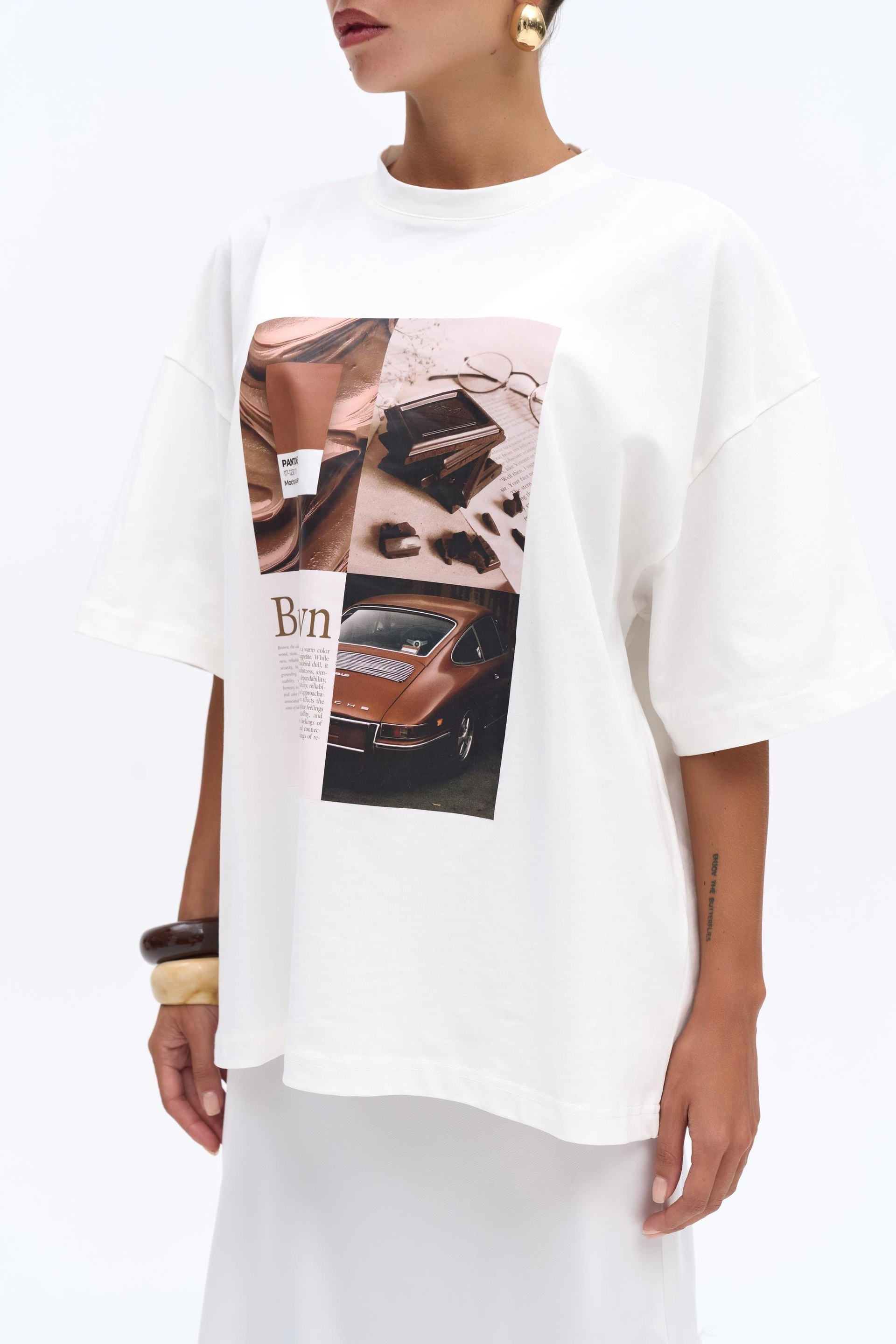 Chocolate Oversize Beyaz T-Shirt