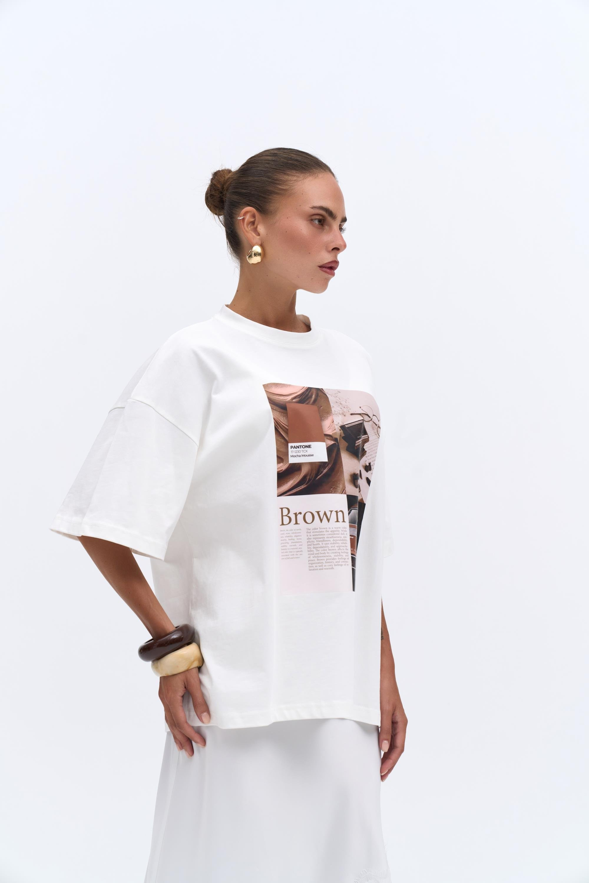 Chocolate Oversize Beyaz T-Shirt