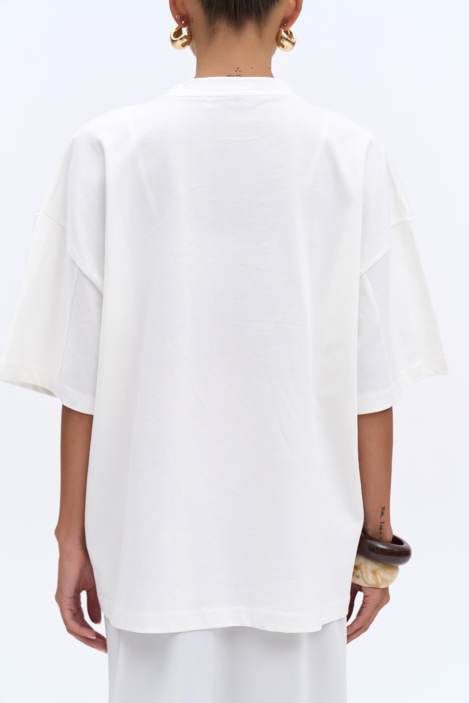 Chocolate Oversize Beyaz T-Shirt