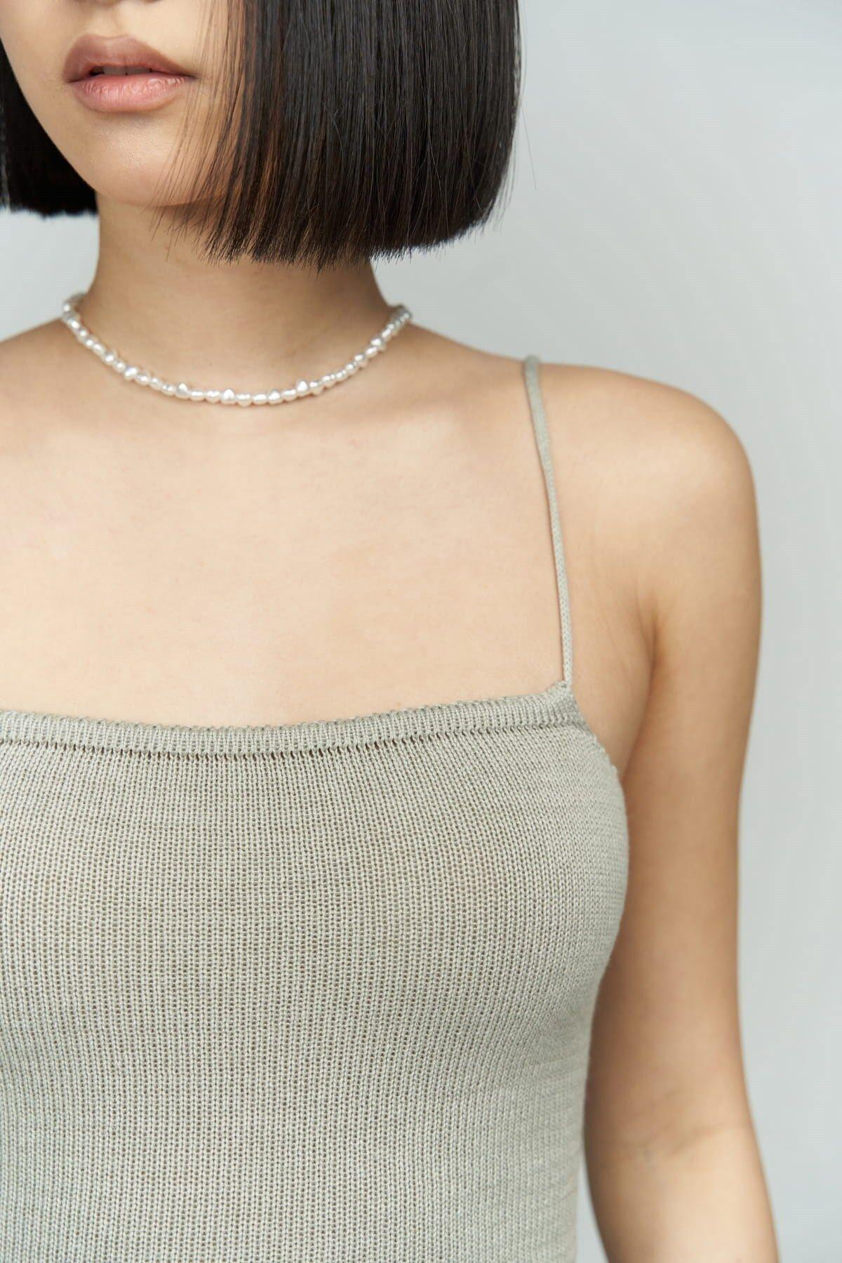 Cintia Sırt Dekolteli Gri Triko Elbise