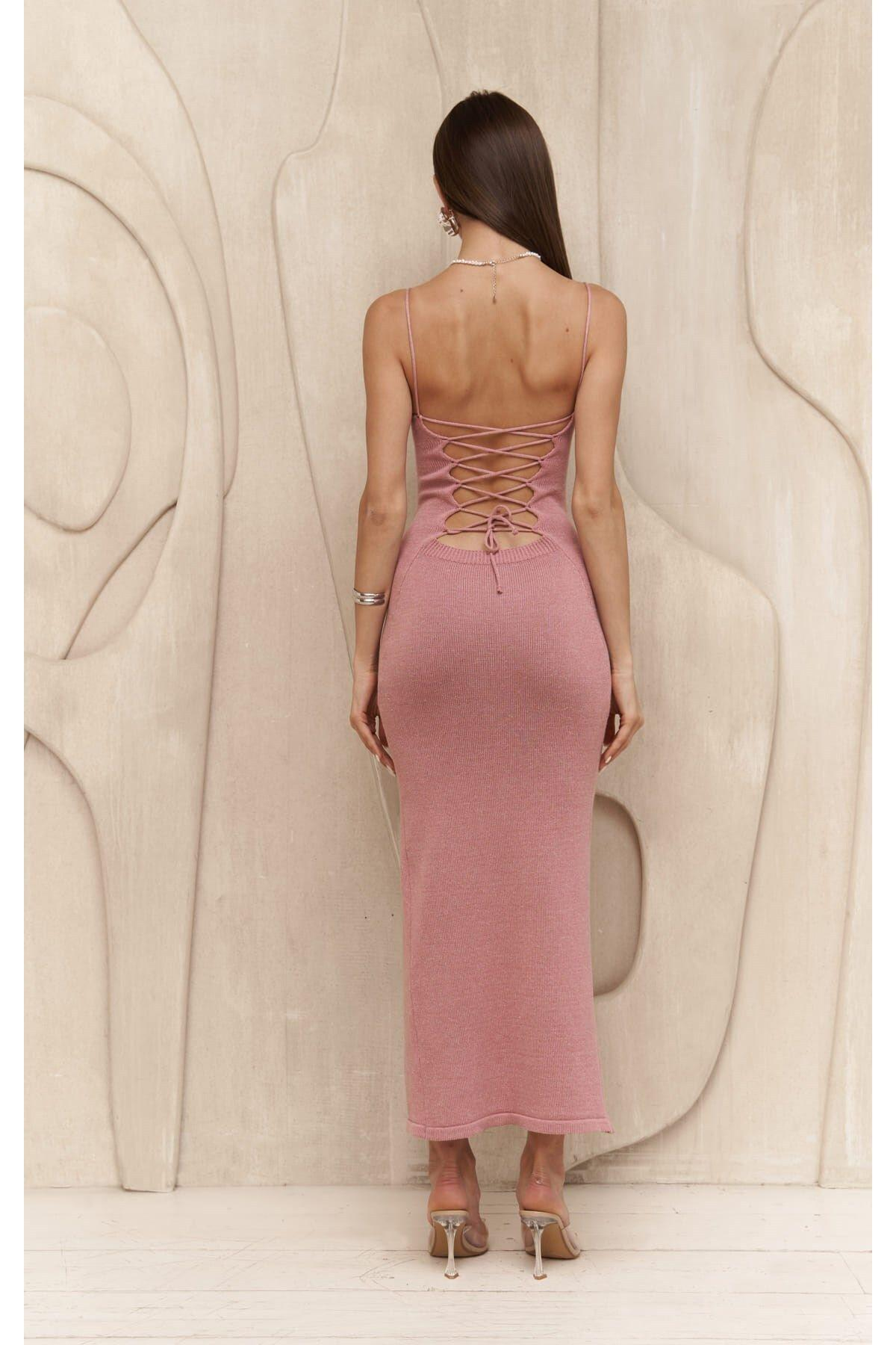 Cintia Rose Knit Dress with Open Back Detail