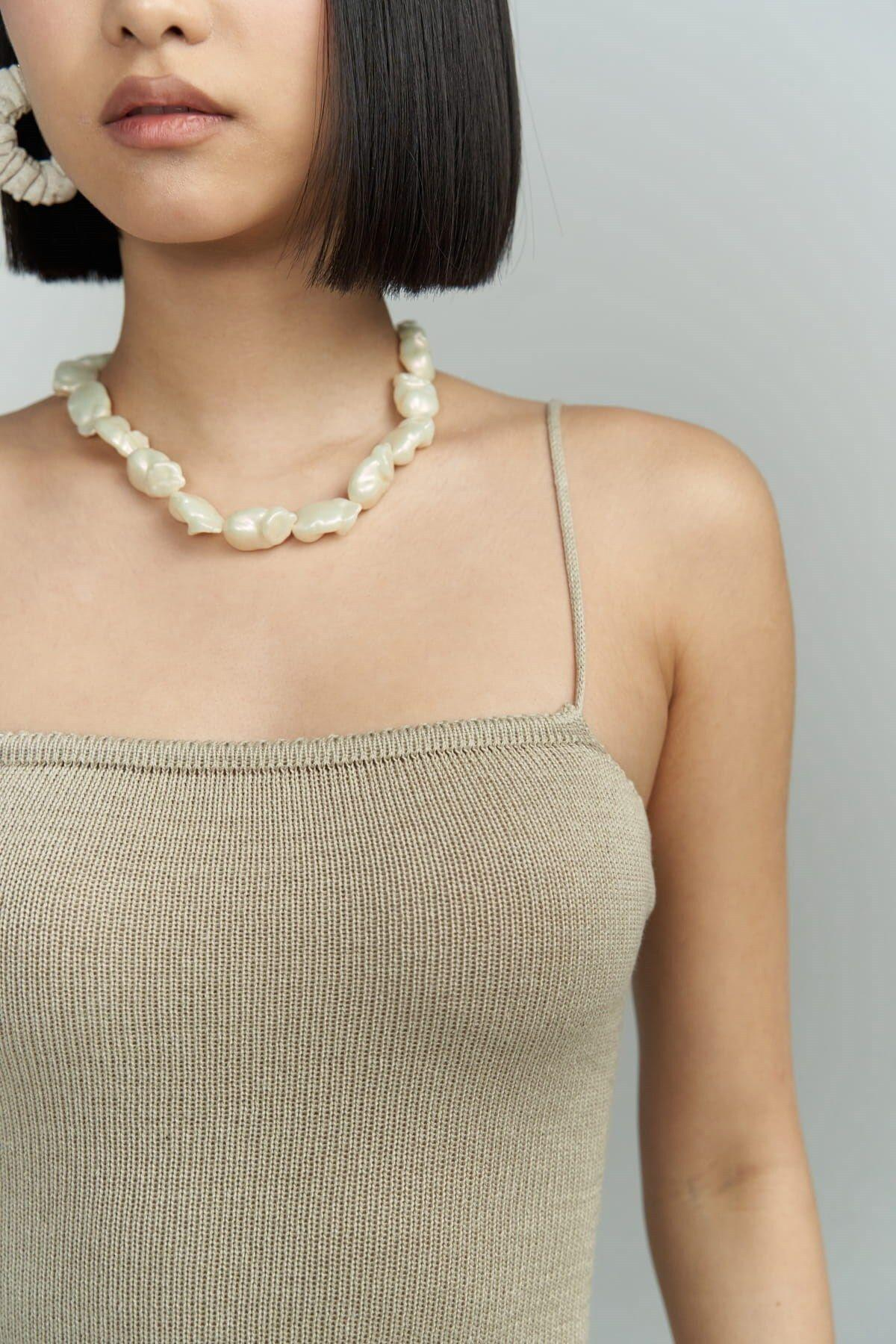 Cinita Low Back Light Gray Knit Dress