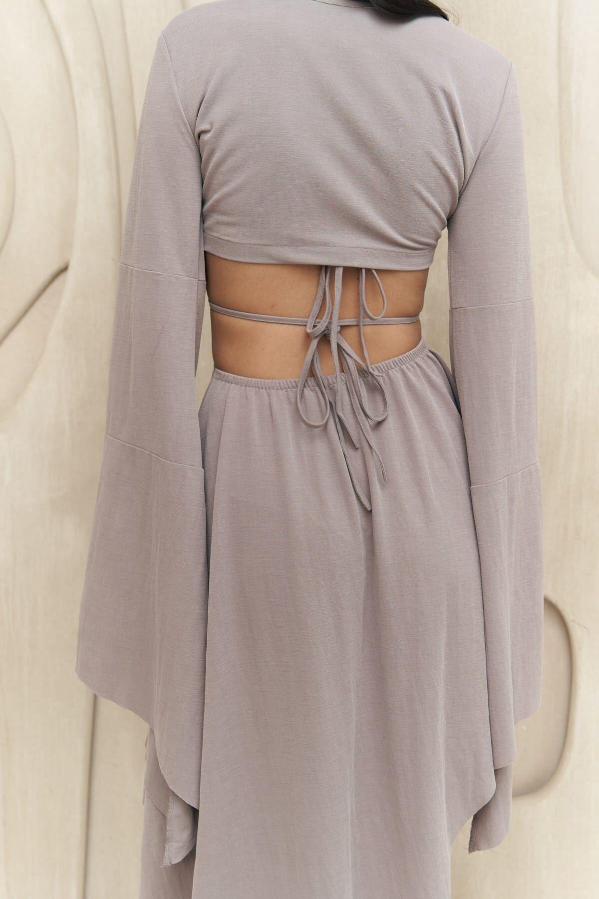 Coachella Gray Crop&Dress Set