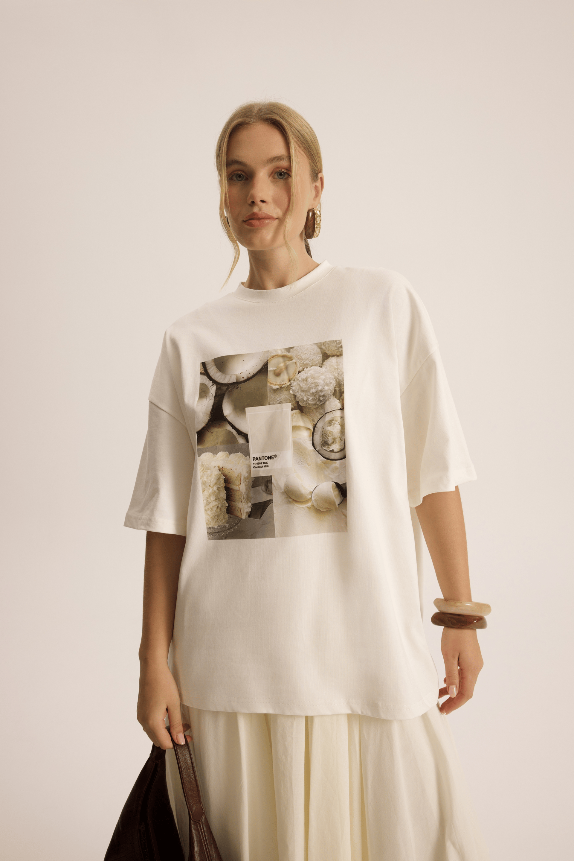 Coconut Milk Beyaz Oversize T-Shirt