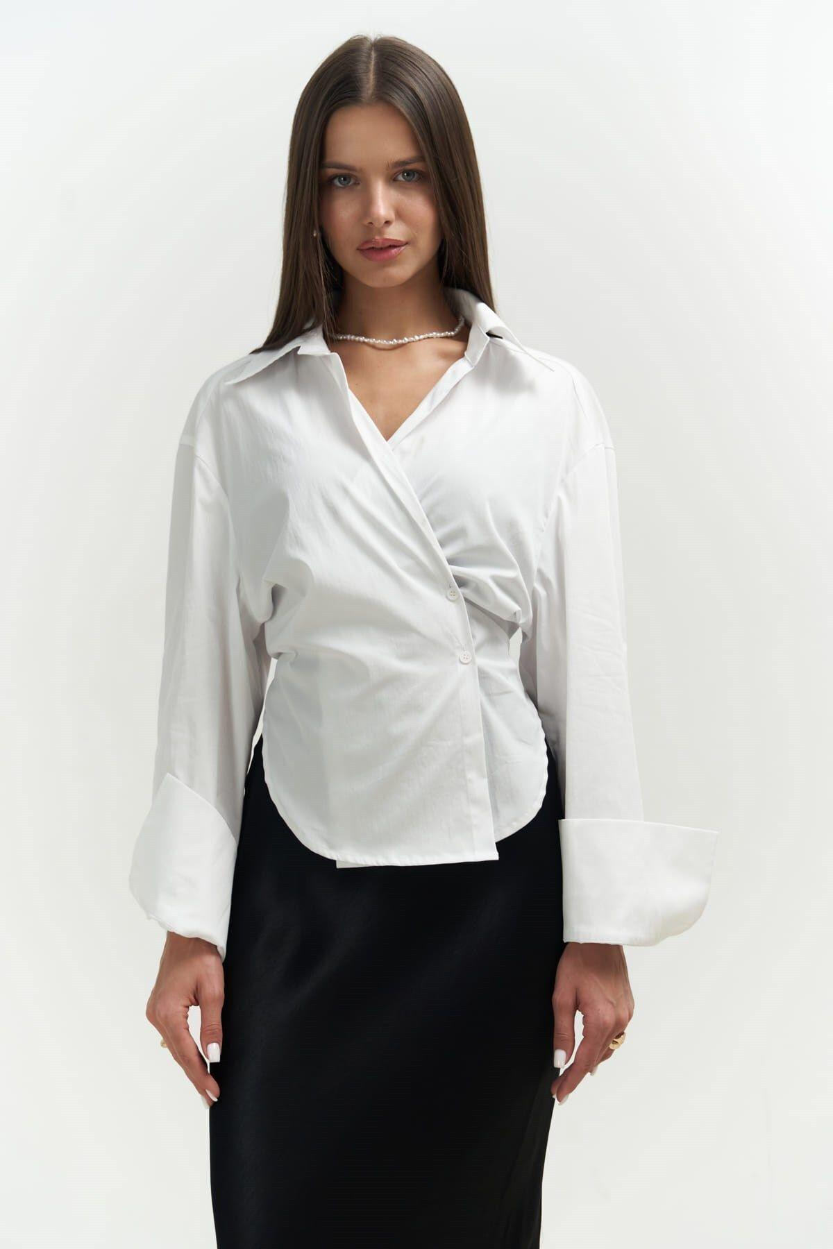 Coline İp Detaylı Beyaz Gömlek