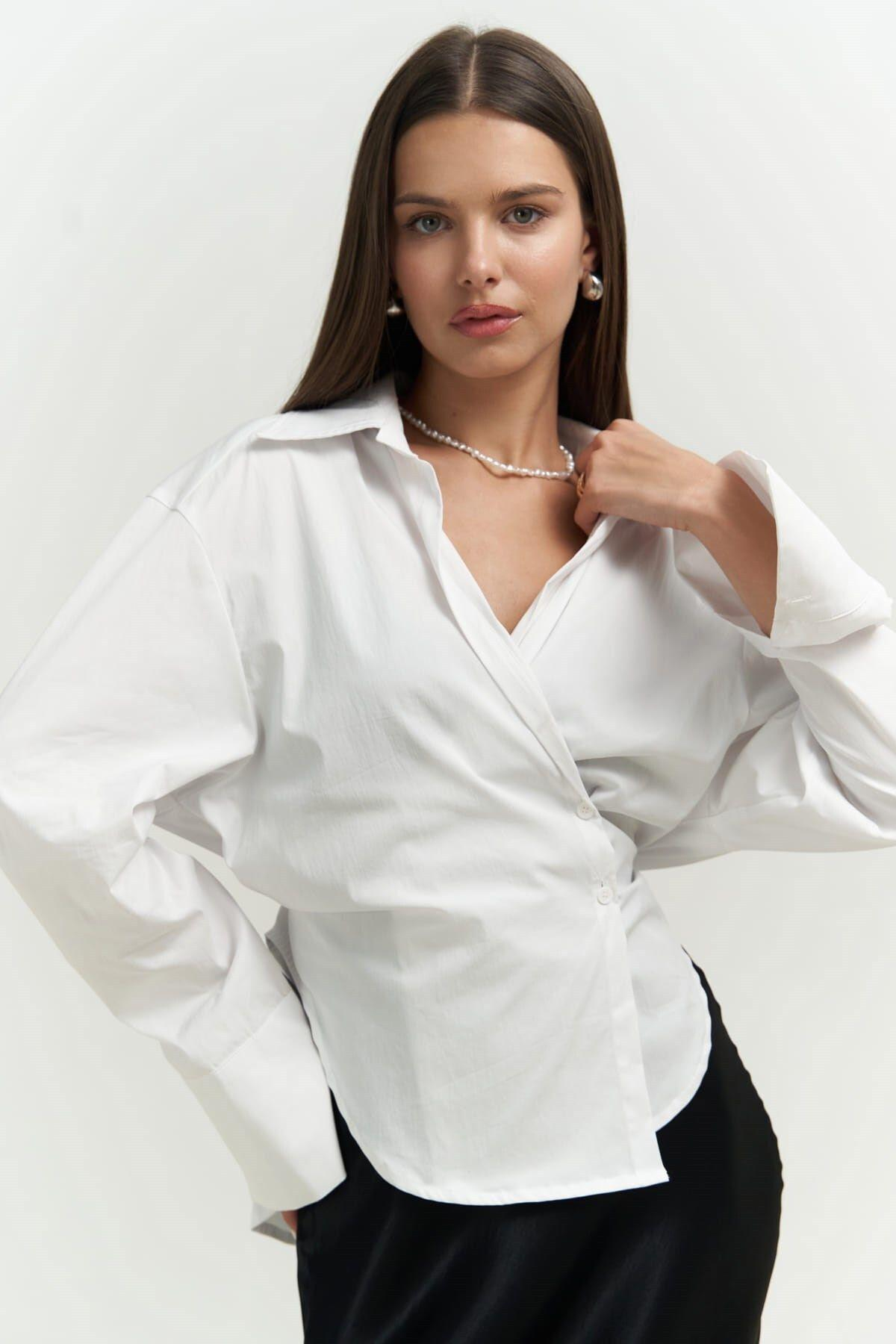 Coline İp Detaylı Beyaz Gömlek