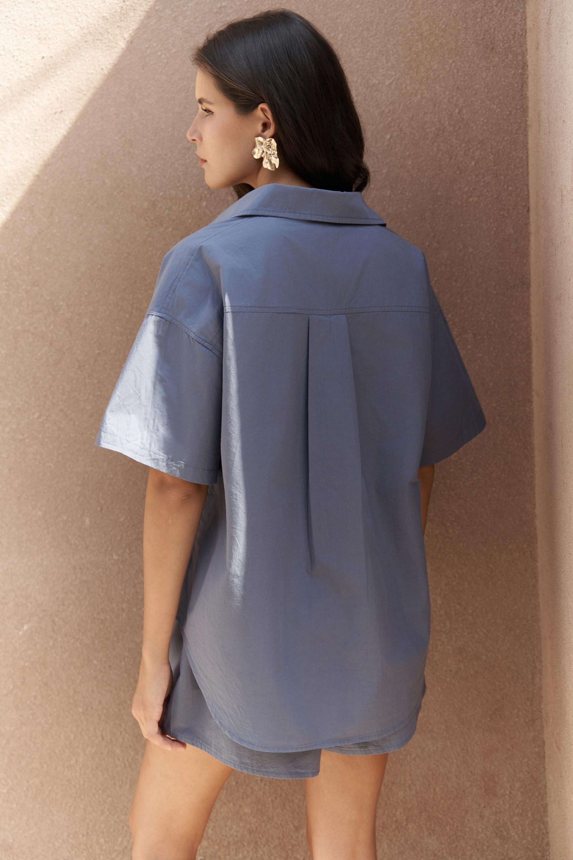 Corfu İndigo Gömlek Şort Takım