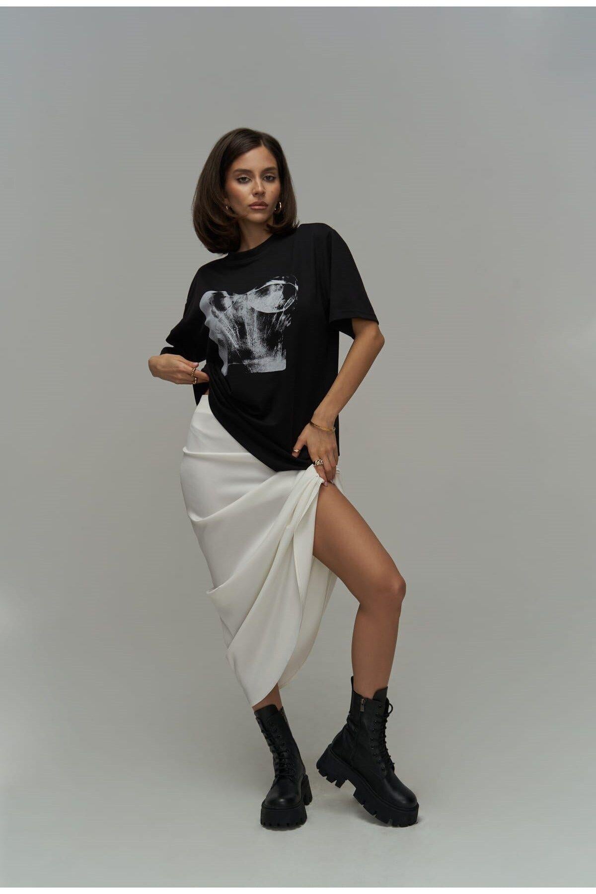Corset Black Oversized T-Shirt