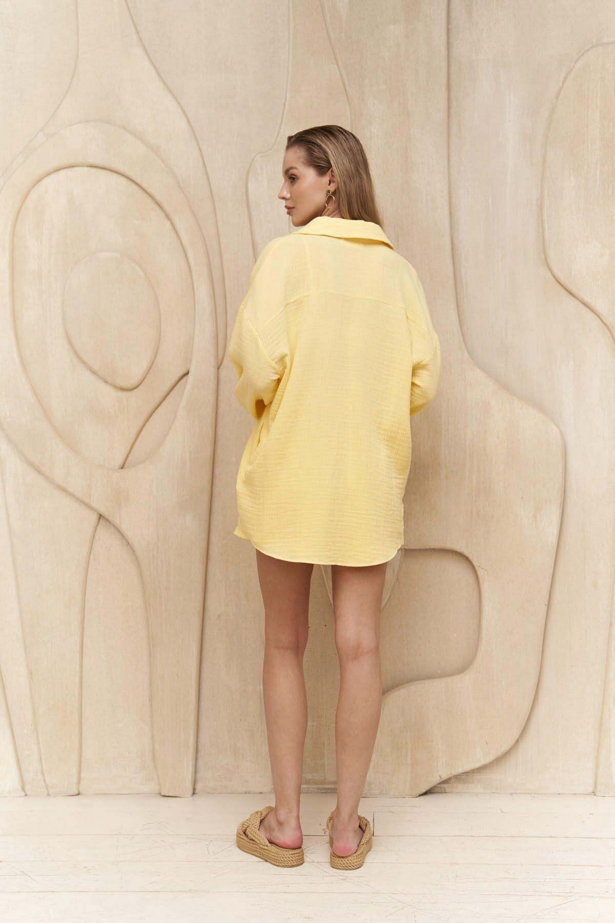 Cosmos Limon Sarısı Müslin Şort Takım