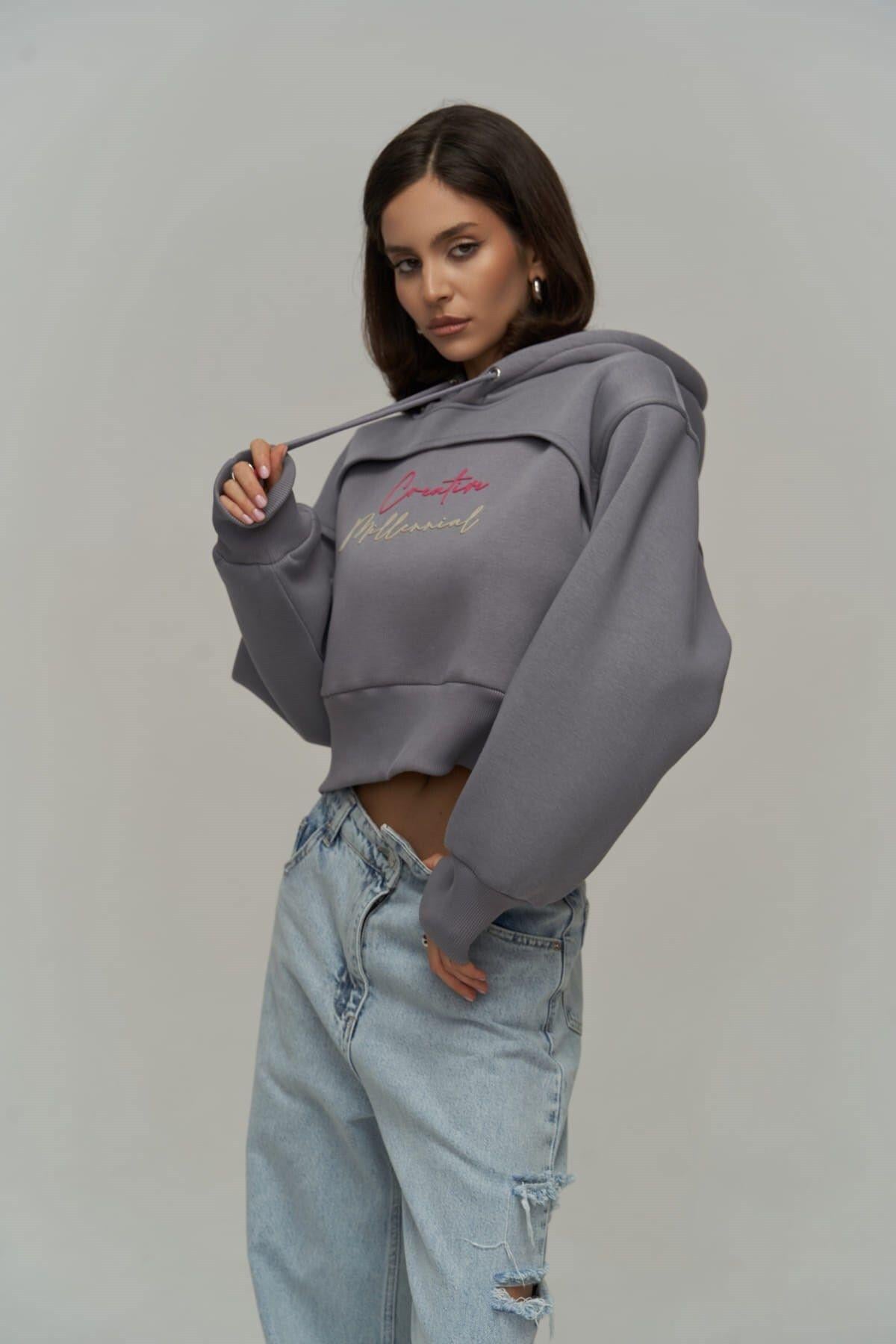 Creative Smoke Crop Sweatshirt