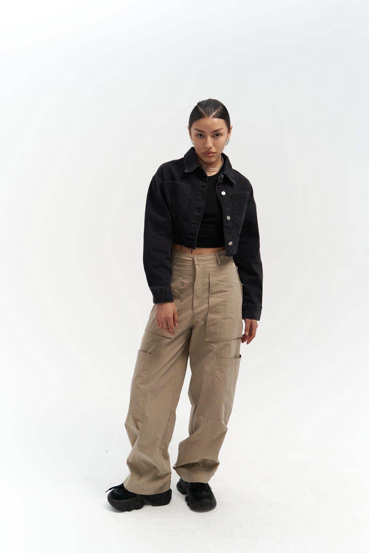 Darcey Siyah Kısa Jean Ceket