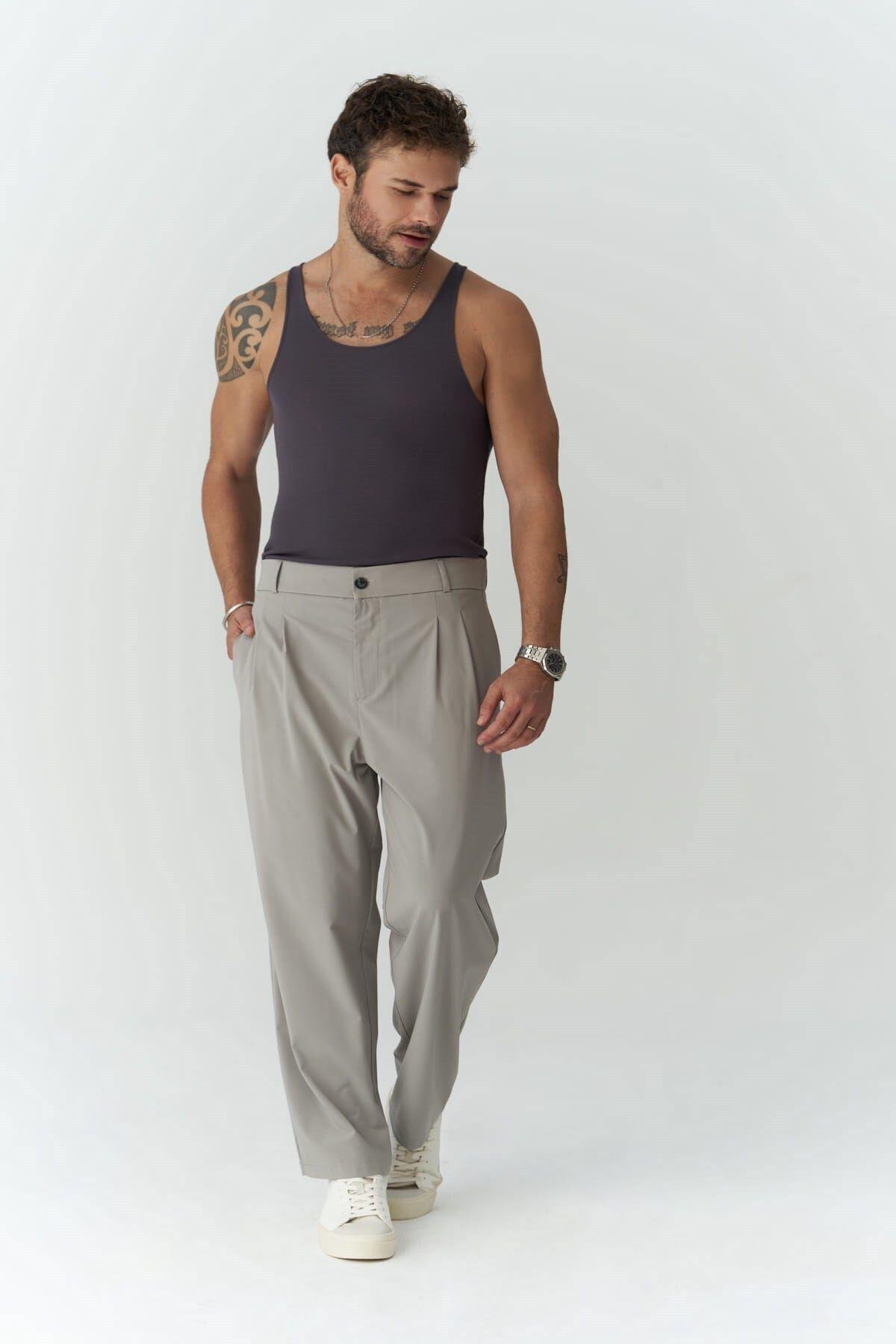 Declan Men's Gray Trousers