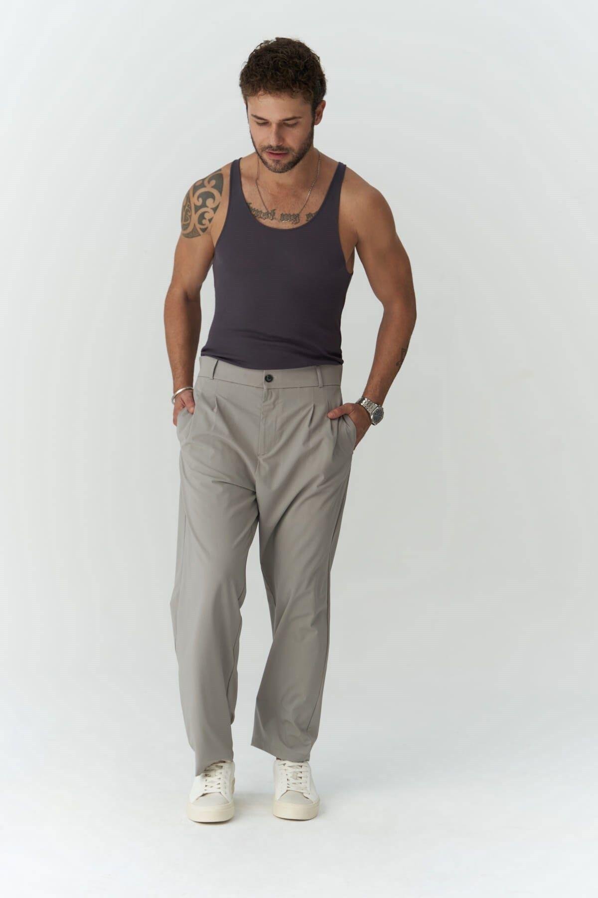 Declan Men's Gray Trousers