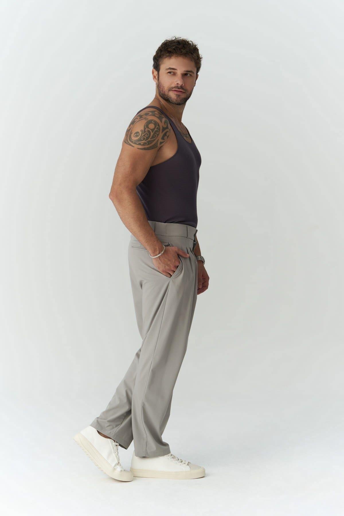 Declan Men's Gray Trousers